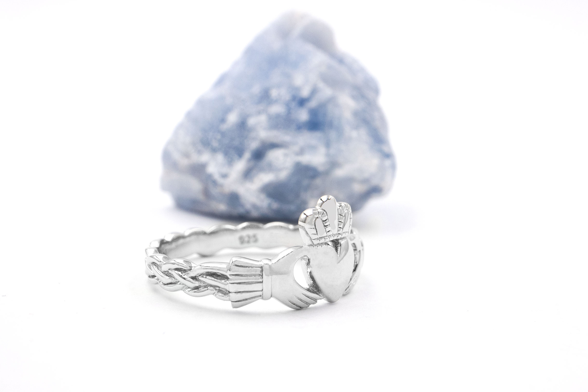 Womens Sterling Silver Claddagh Ring