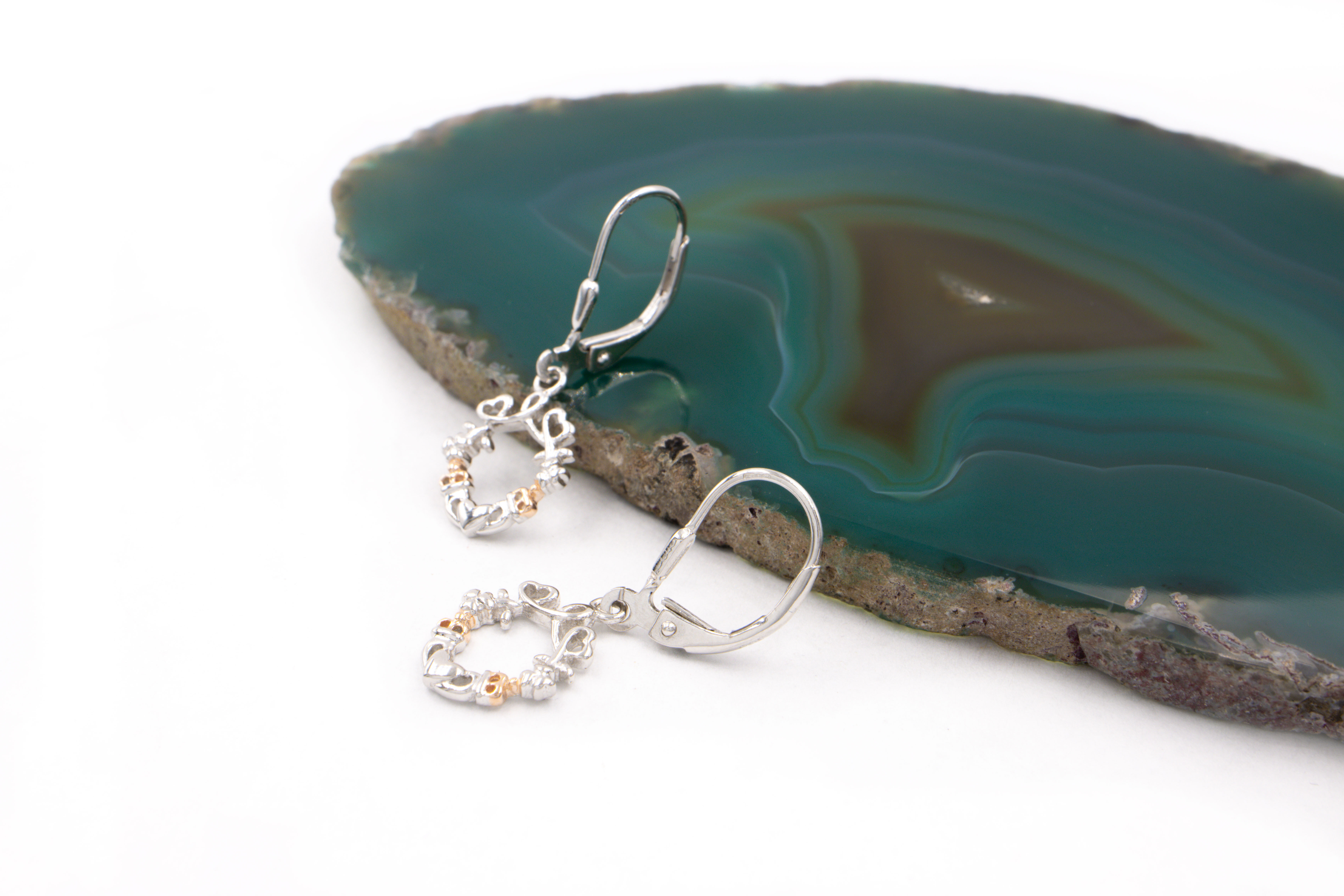 Womens Claddagh & Shamrock Gift Set in Sterling Silver