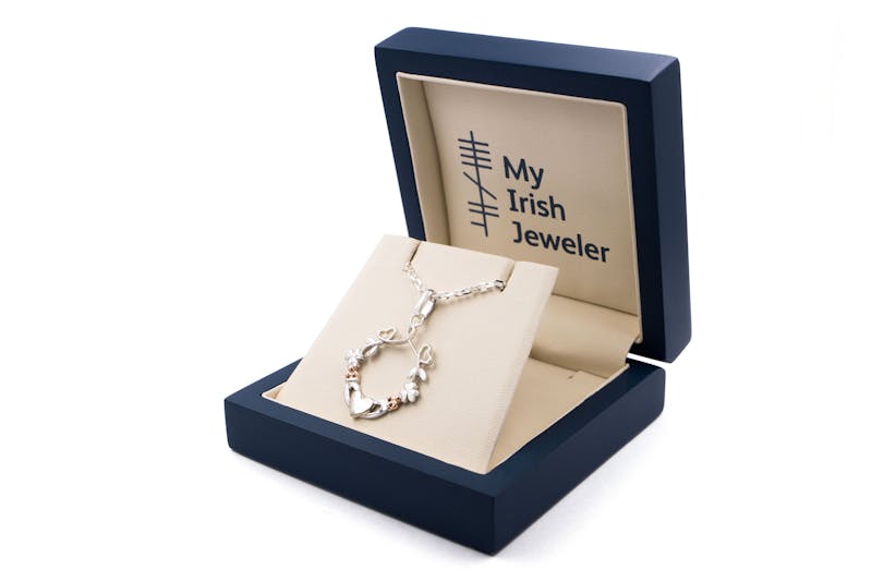 Striking Sterling Silver Claddagh Necklace For Women. In Luxury Packaging.