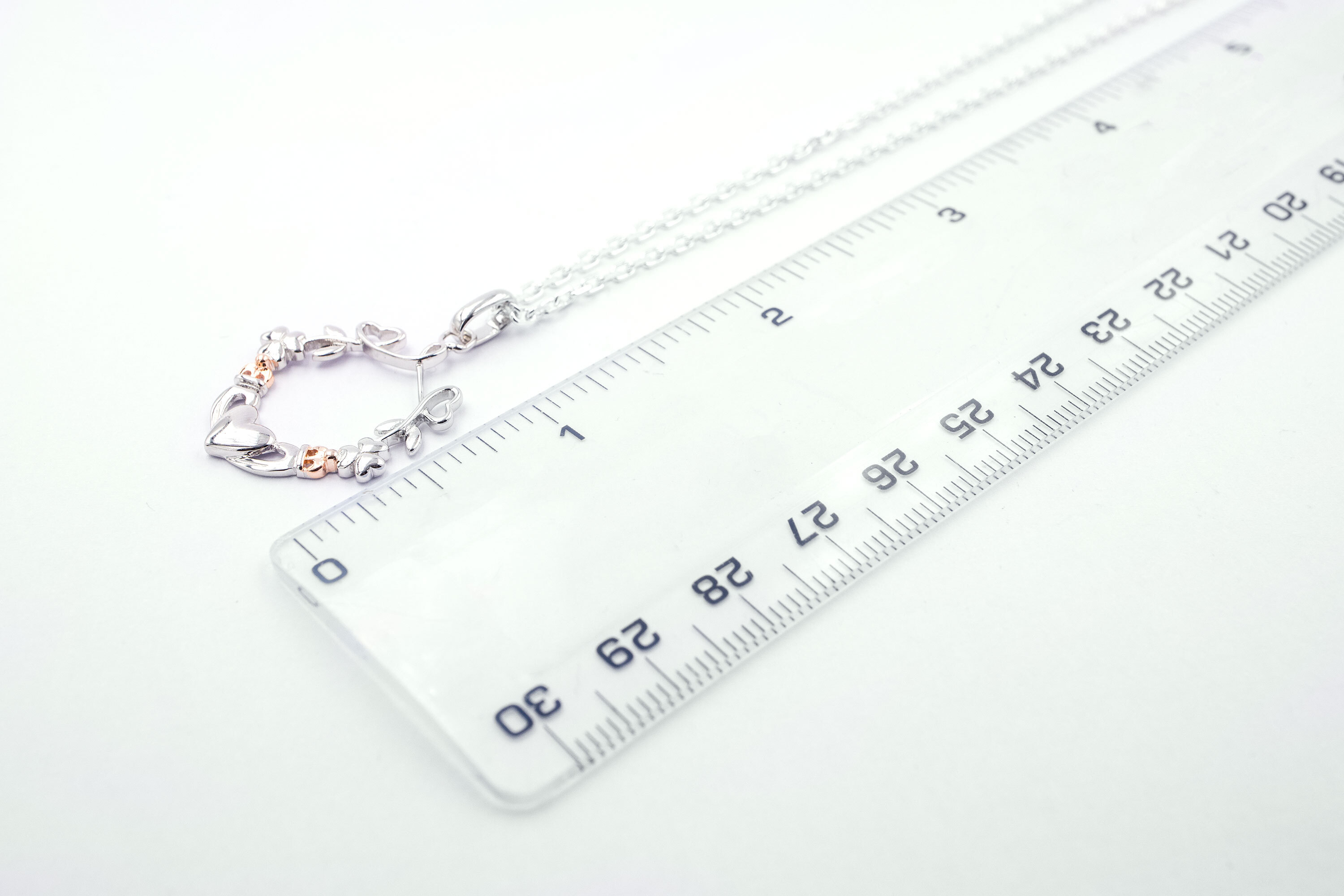 Real Sterling Silver Claddagh Gift Set For Women. Picture For Scale.