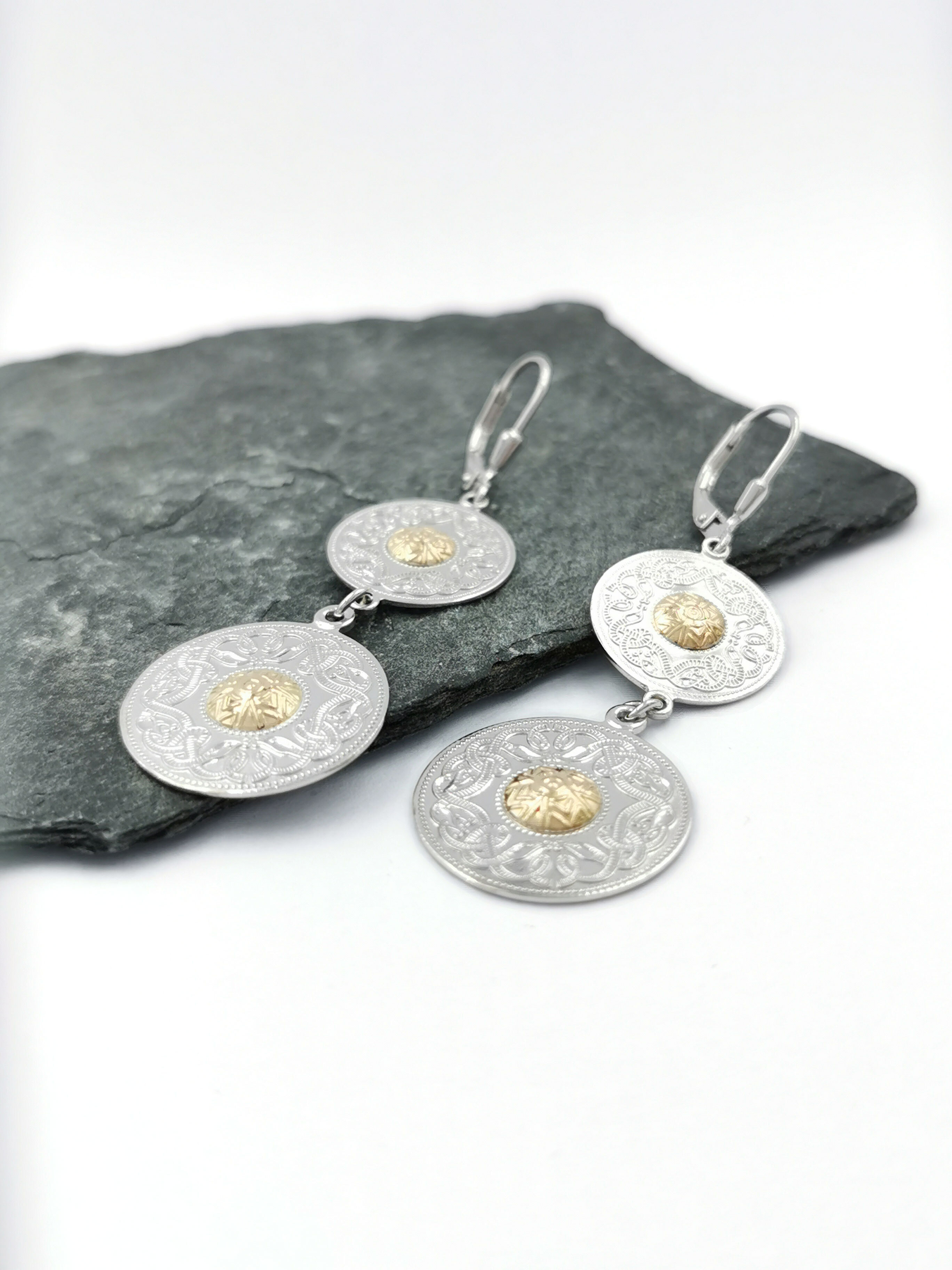 Womens Celtic Warrior Earrings in Sterling Silver
