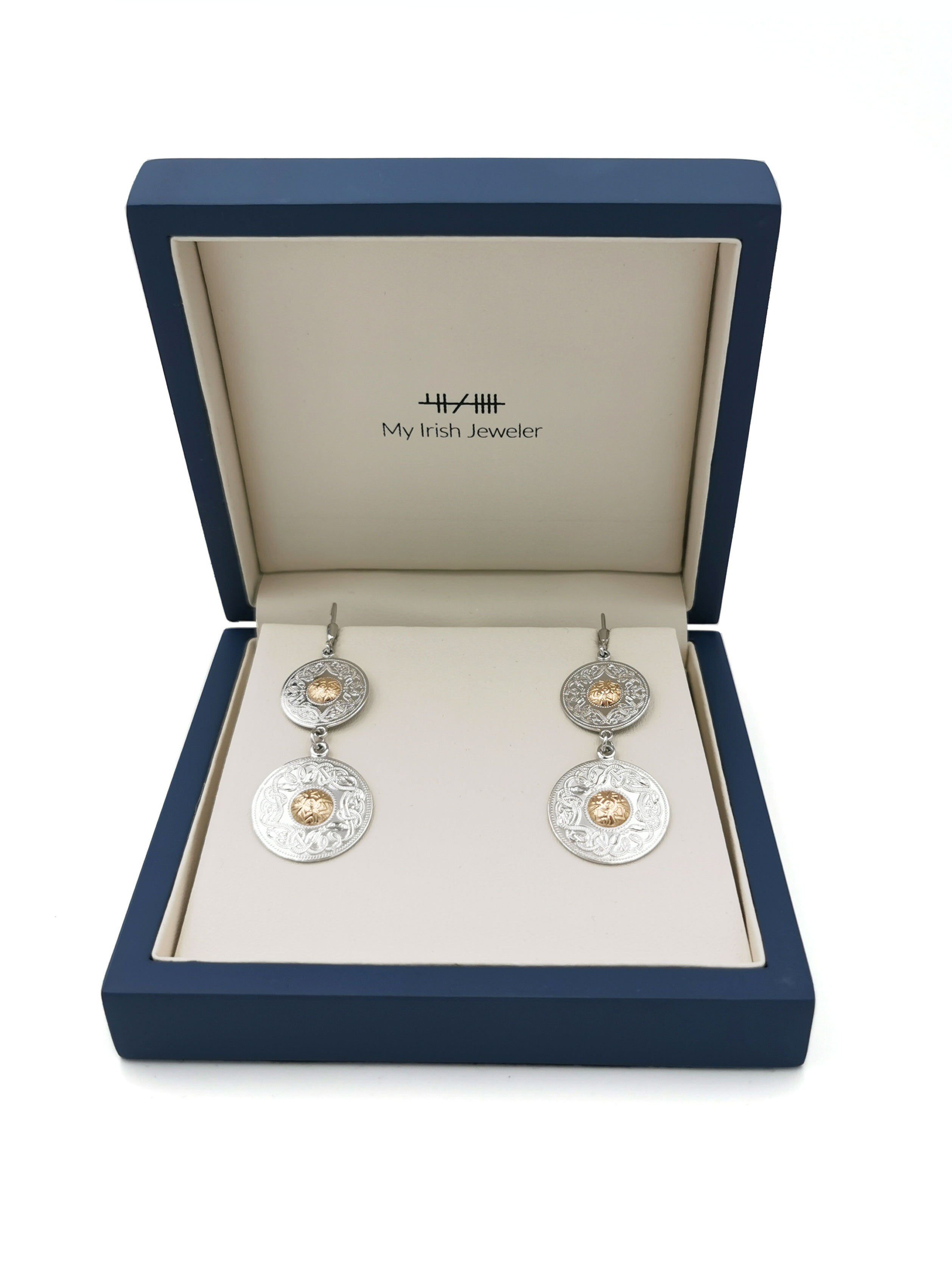 Irish Sterling Silver Celtic Warrior & Celtic Knot Earrings For Women. In Luxury Packaging.