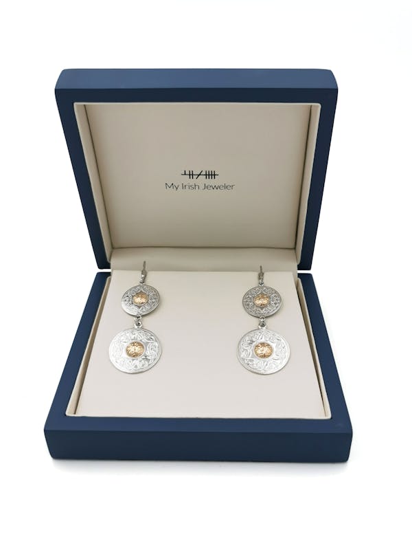 Irish Sterling Silver Celtic Warrior & Celtic Knot Earrings For Women. In Luxury Packaging.