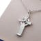 Attractive Sterling Silver Celtic Cross & High Crosses Of Ireland Necklace For Men. Side View. - Gallery