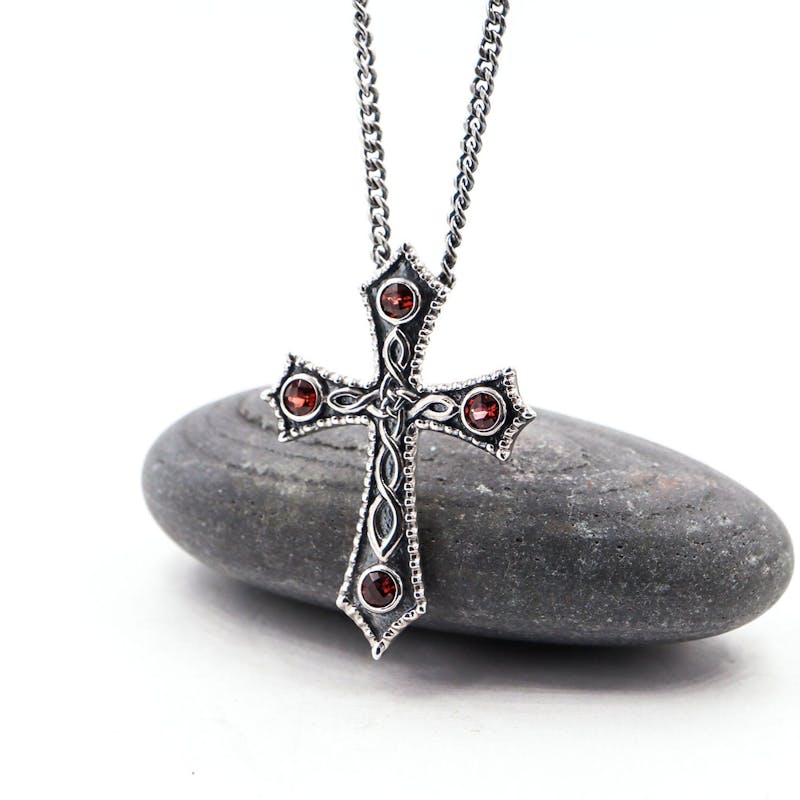 Stone set sterling silver Gothic Cross inspired by… My Irish Jeweler