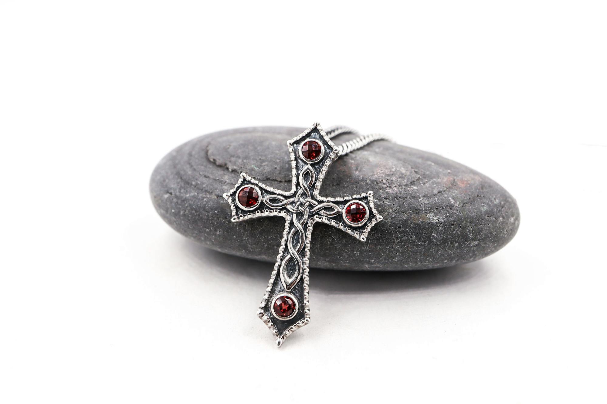 Stone set sterling silver Gothic Cross inspired by… My Irish Jeweler