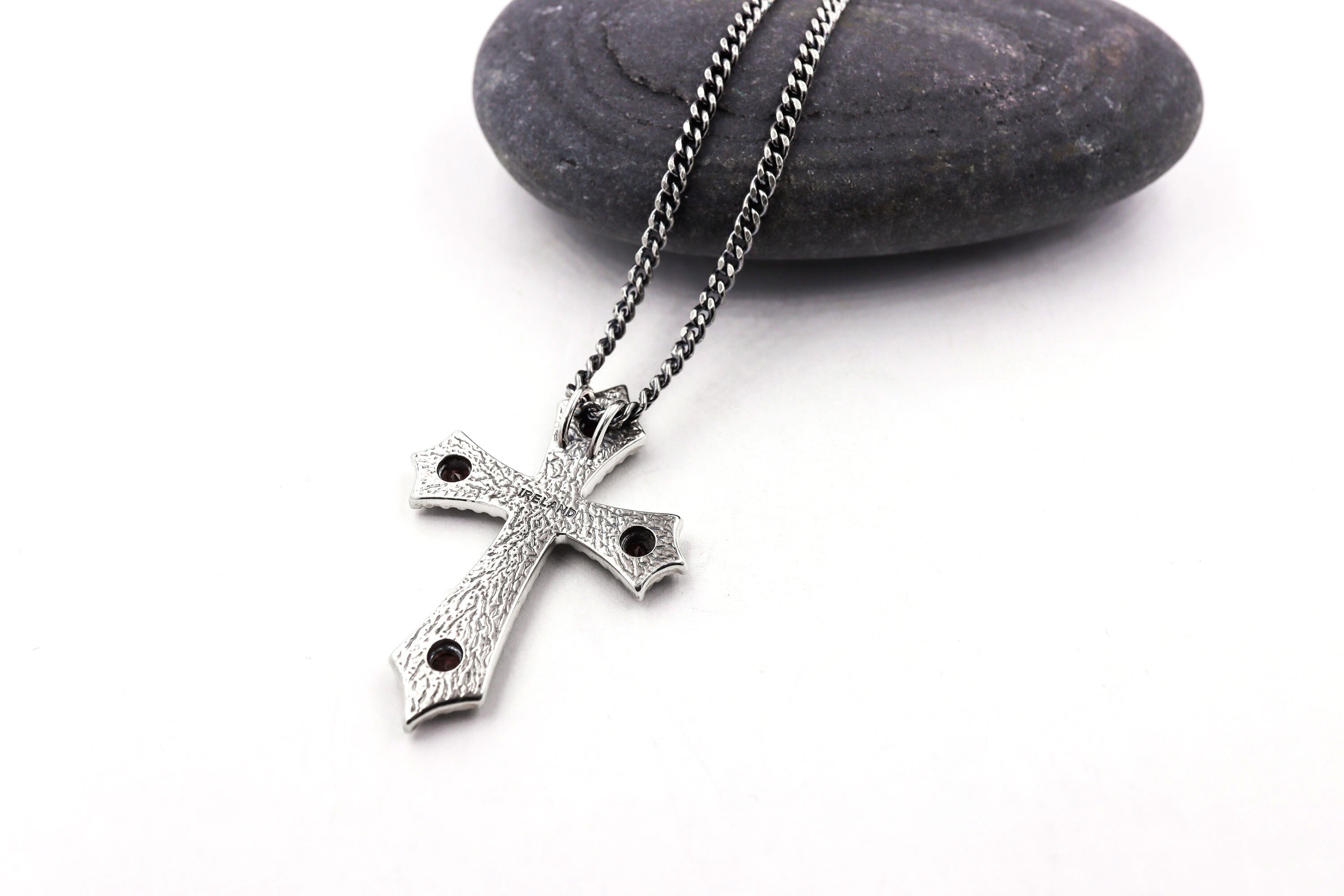 Striking Sterling Silver Celtic Cross & Celtic Knot Necklace