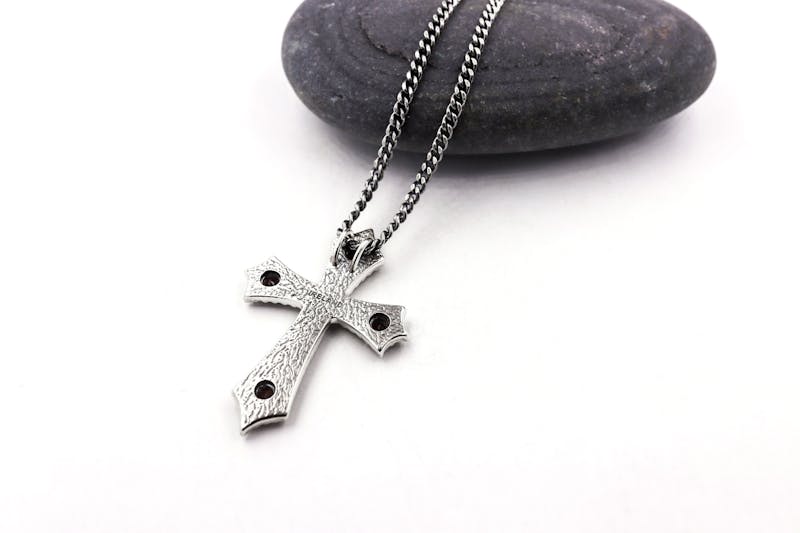 Striking Sterling Silver Celtic Cross & Celtic Knot Necklace