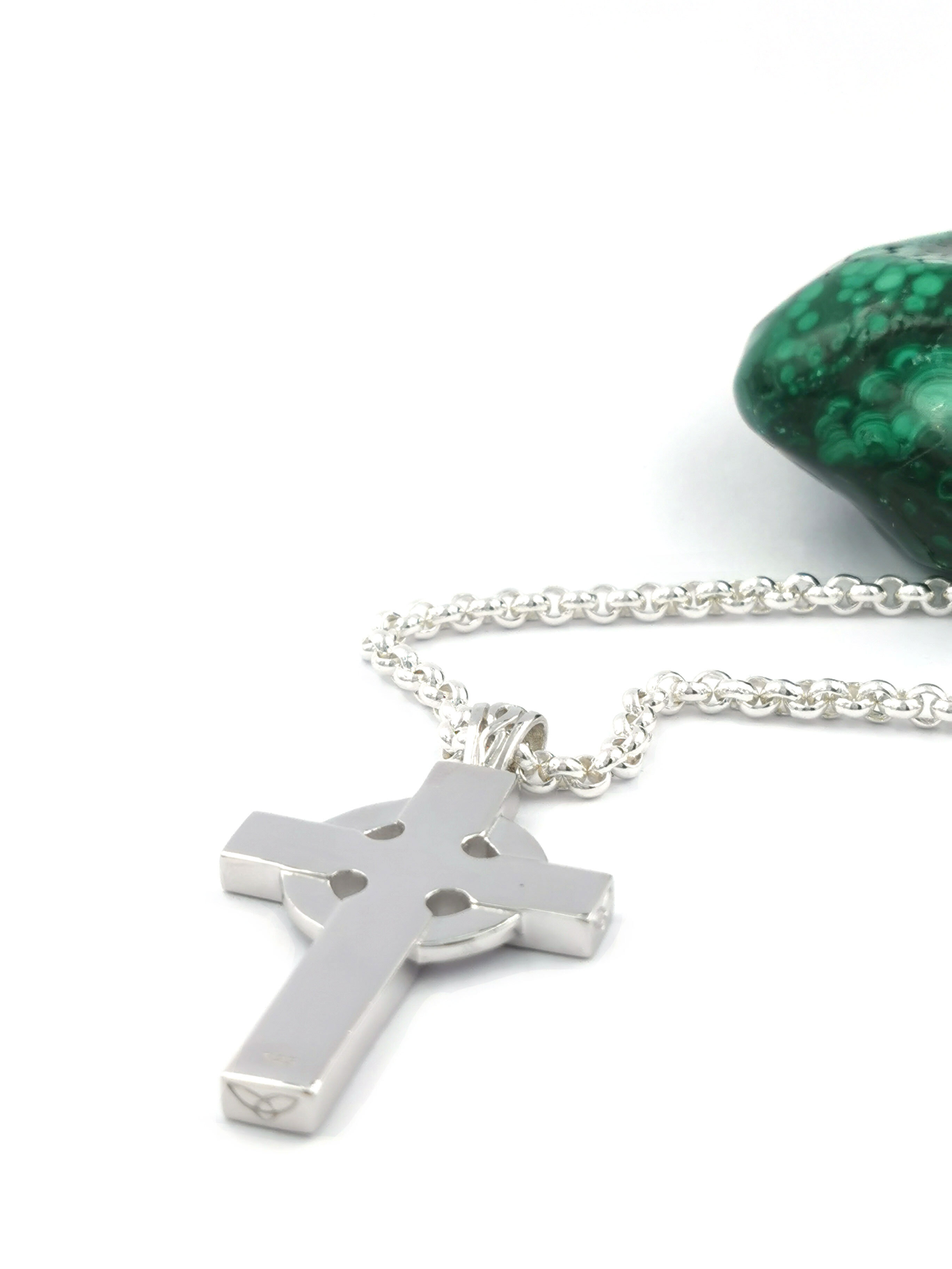 Celtic Cross & Trinity Knot Necklace - Reverse of Pendant