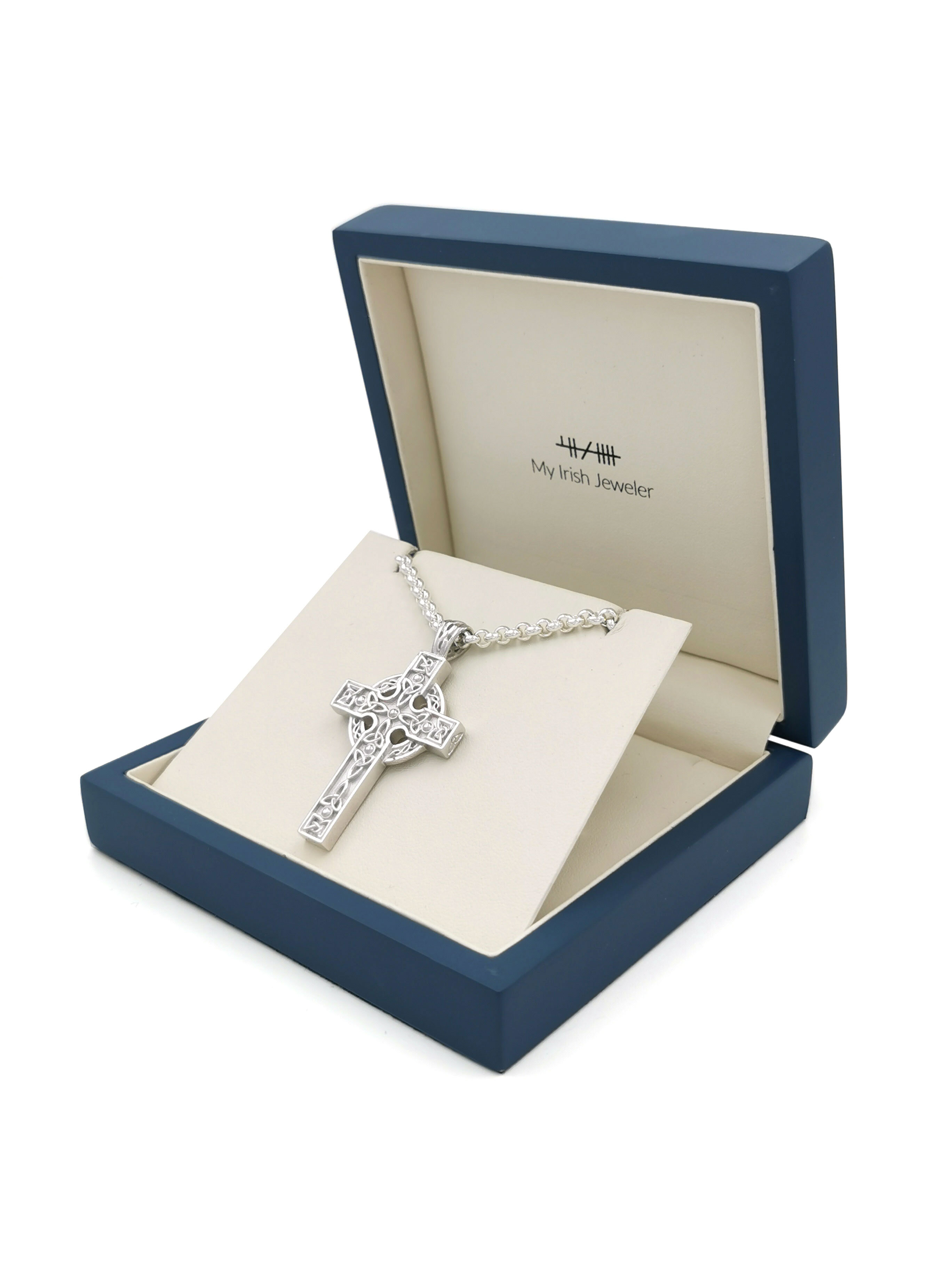 Attractive Sterling Silver Celtic Cross Necklace. In Luxury Packaging.