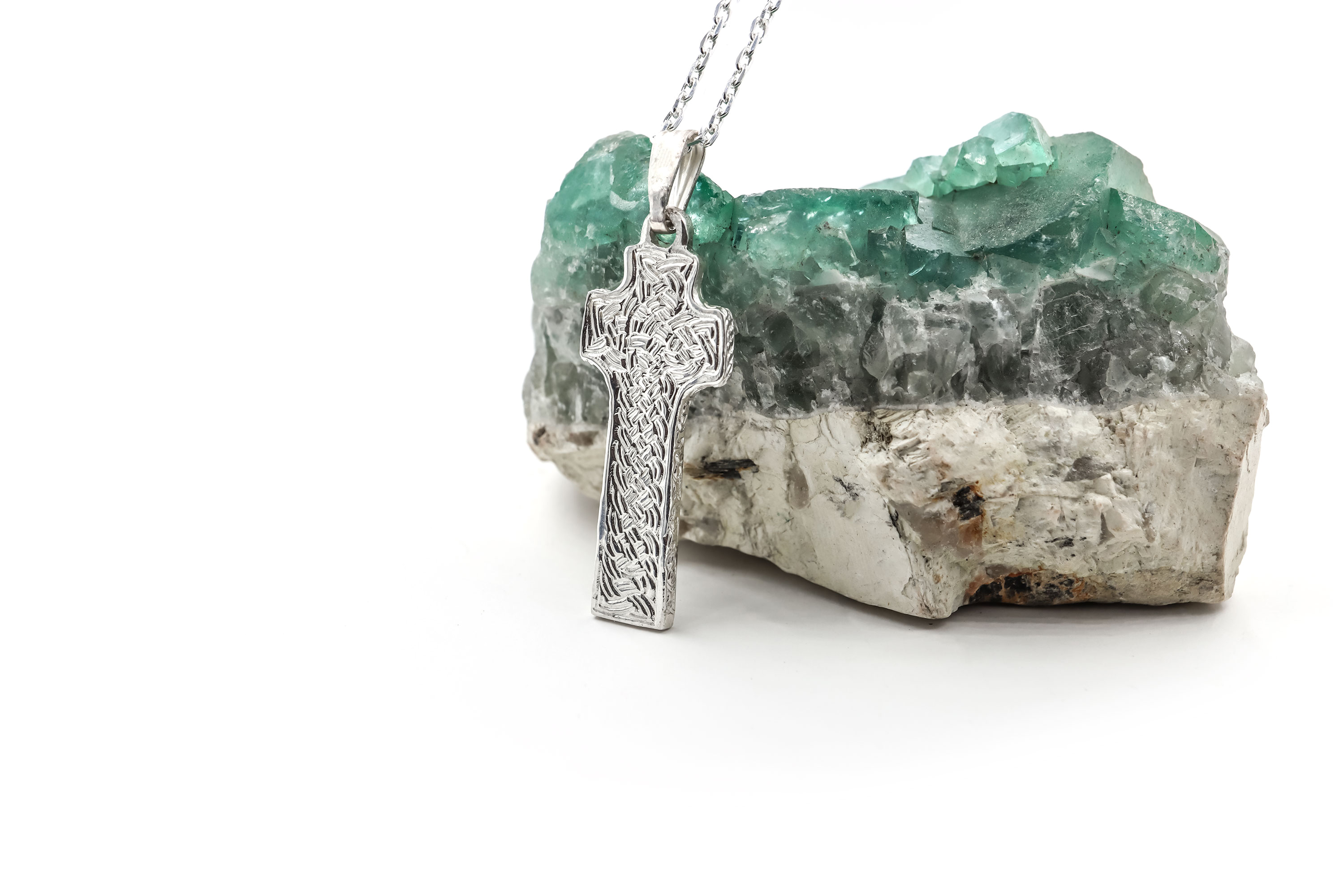 Striking Sterling Silver High Crosses Of Ireland & Celtic Cross Necklace