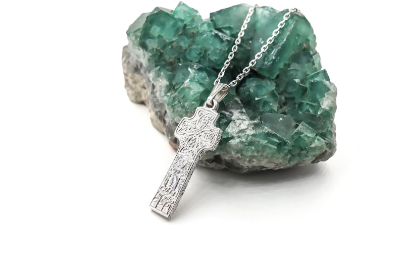 Handmade Sterling Silver High Crosses Of Ireland & Celtic Cross Necklace