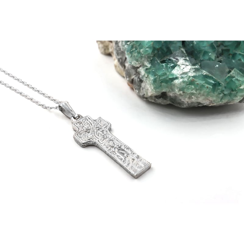 Genuine Sterling Silver High Crosses Of Ireland & Celtic Cross Necklace