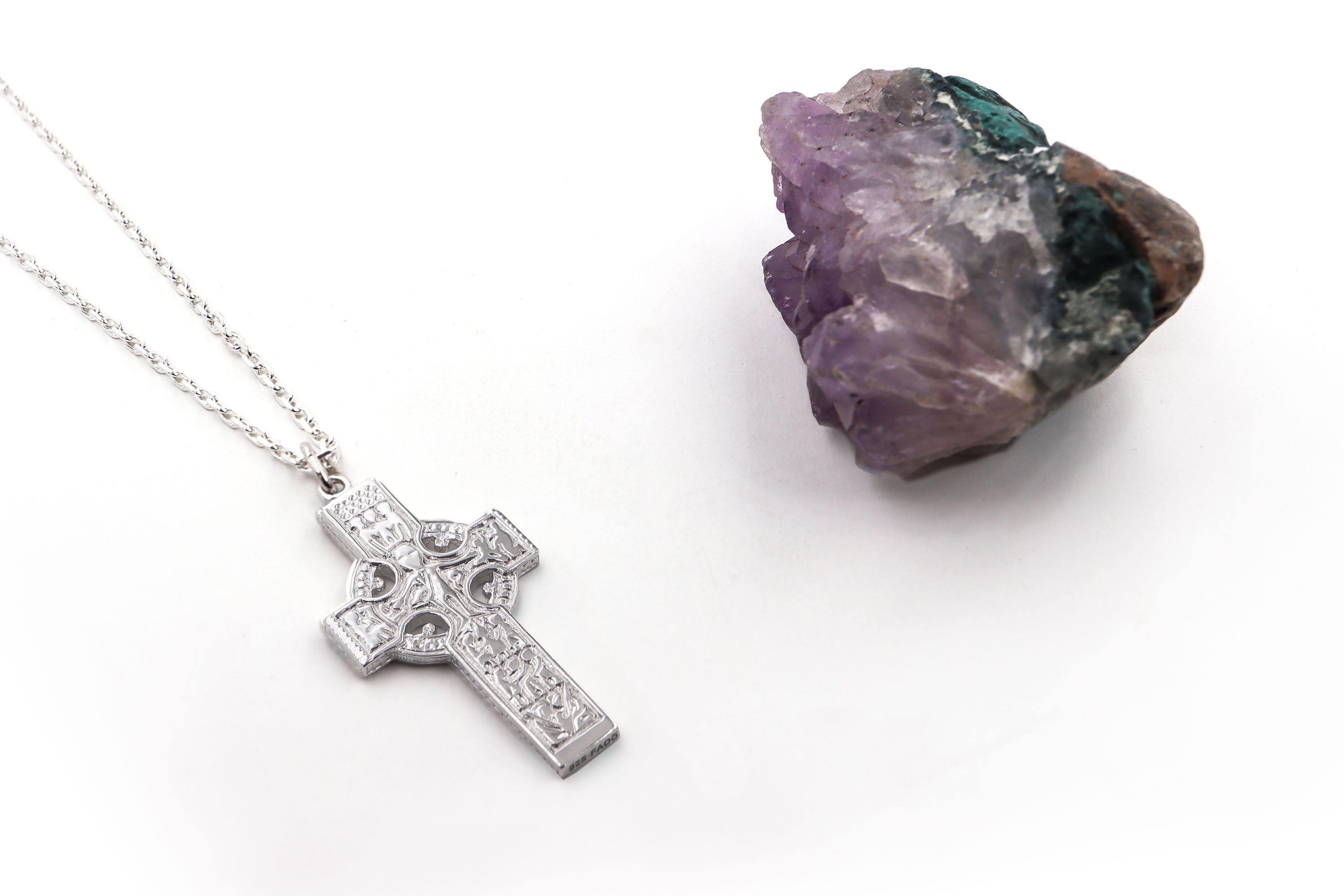 Striking Sterling Silver High Crosses Of Ireland Necklace