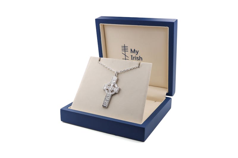 Real Sterling Silver High Crosses Of Ireland & Celtic Cross Necklace