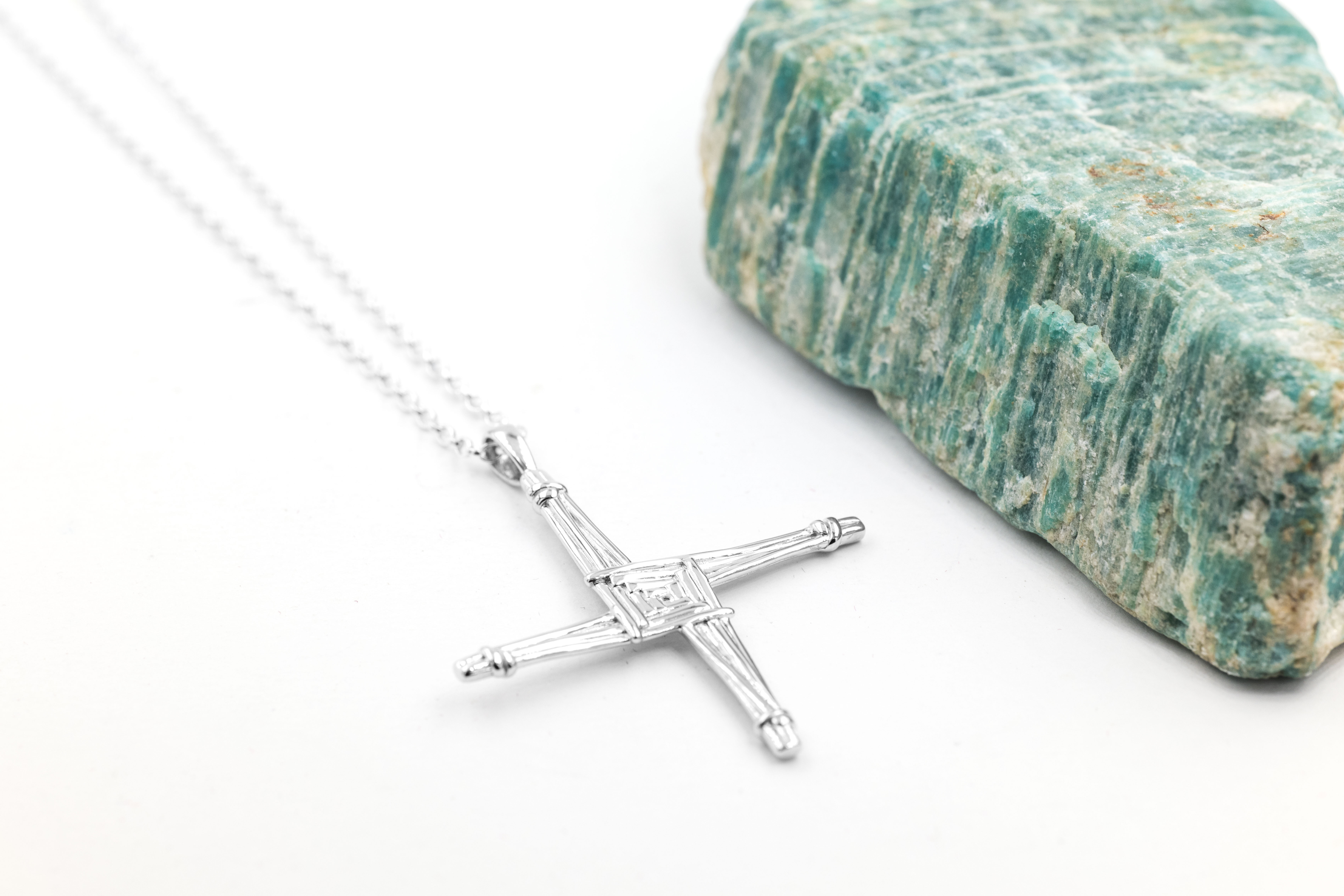 Irish Sterling Silver St Brigids Cross Gift Set With a Polished Finish