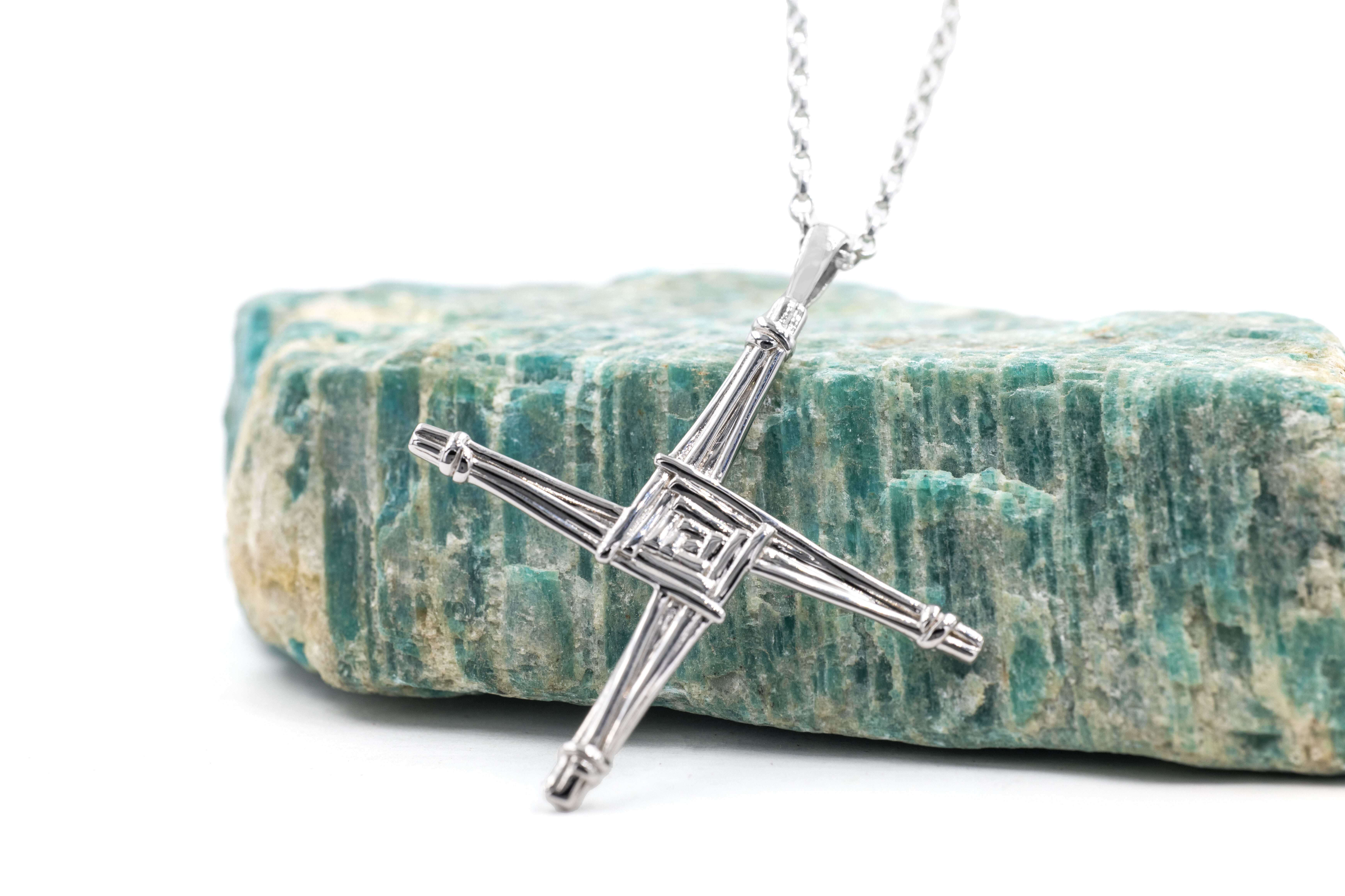 Authentic Sterling Silver St Brigids Cross Gift Set With a Polished Finish