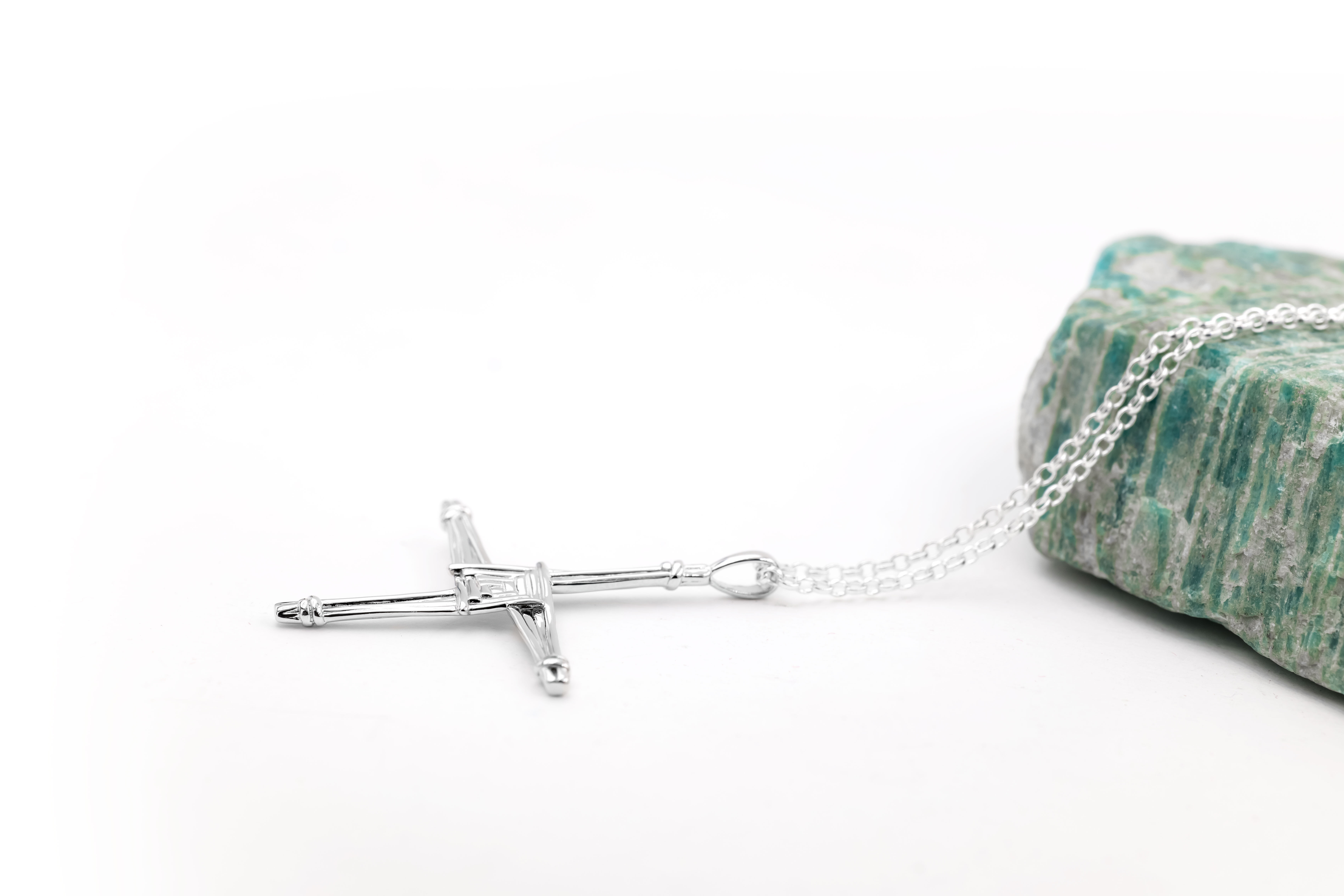 Real Sterling Silver St Brigids Cross Gift Set With a Polished Finish