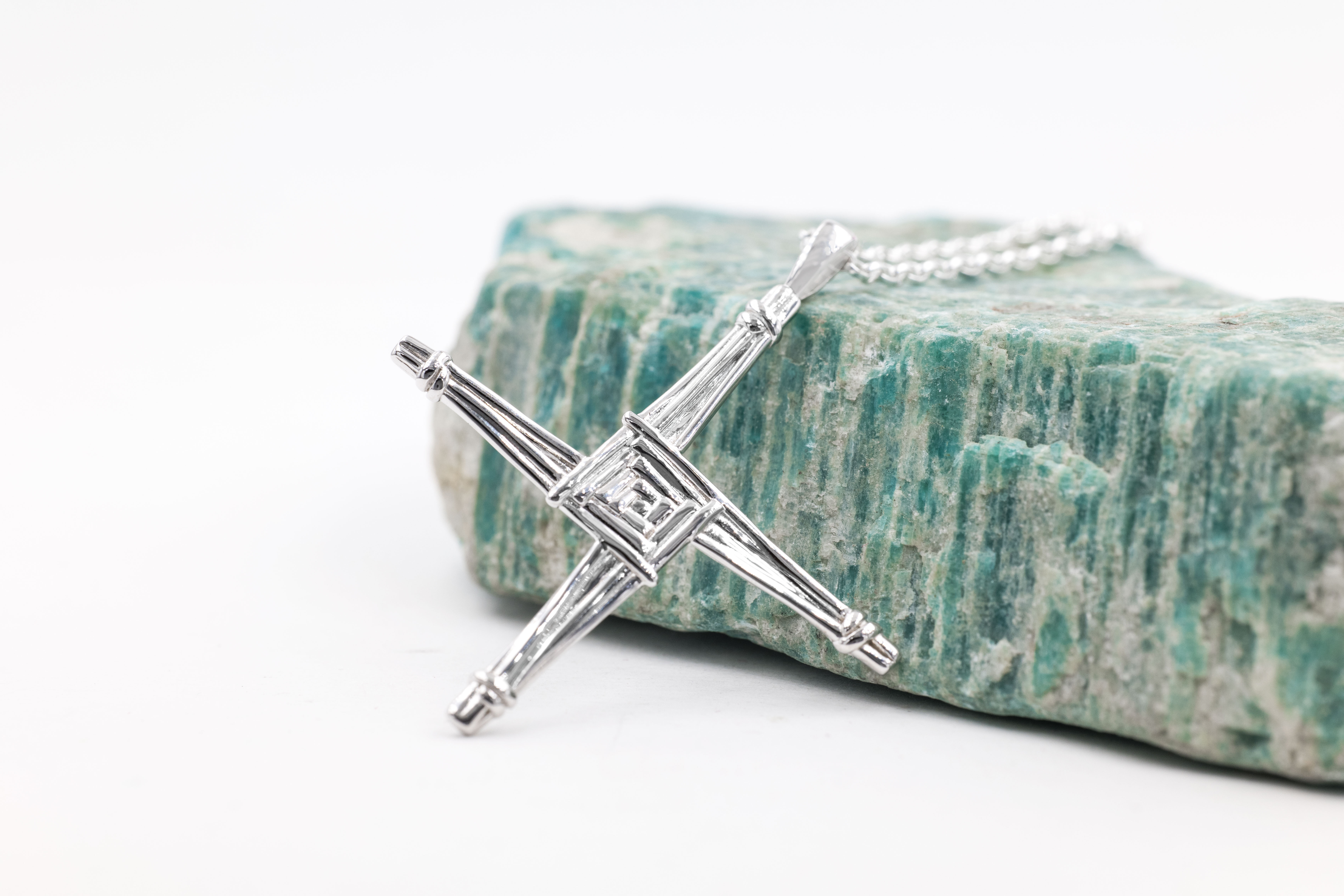 Polished St Brigids Cross Gift Set in Real Sterling Silver