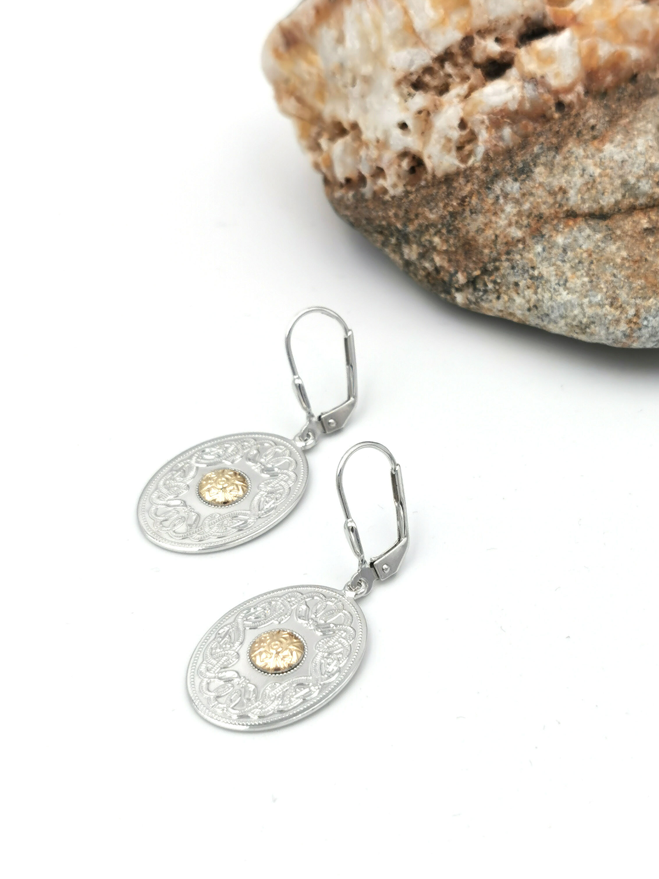 Womens Celtic Warrior Earrings in Sterling Silver