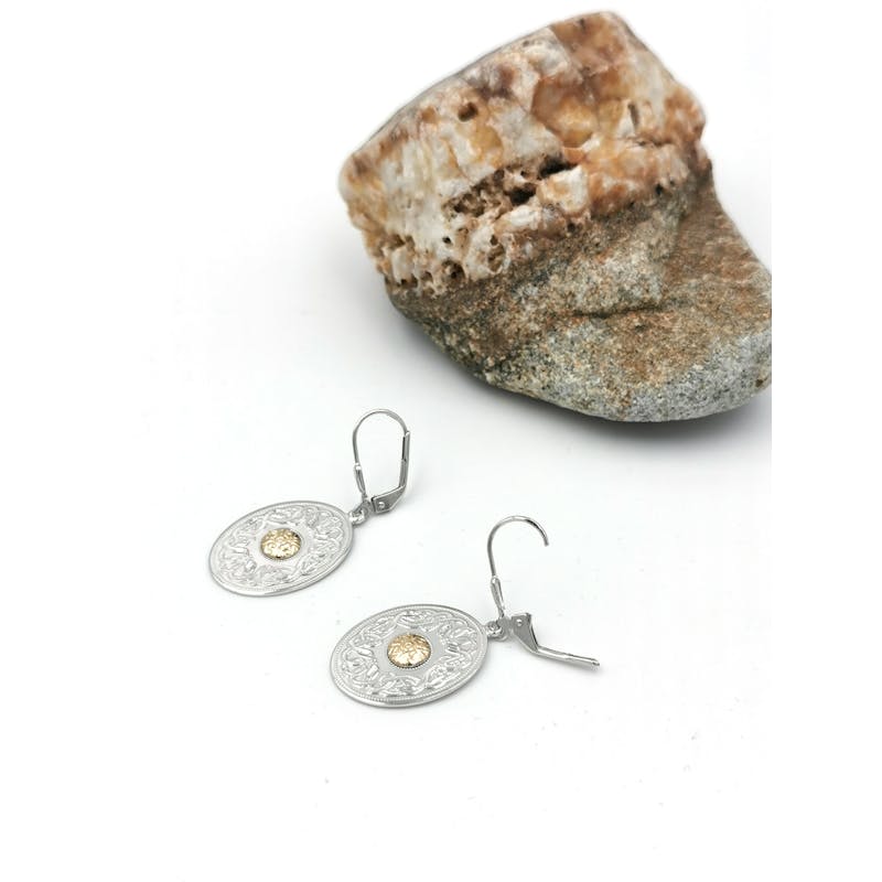 Womens Celtic Warrior Earrings in Real Sterling Silver. Photographed Open.
