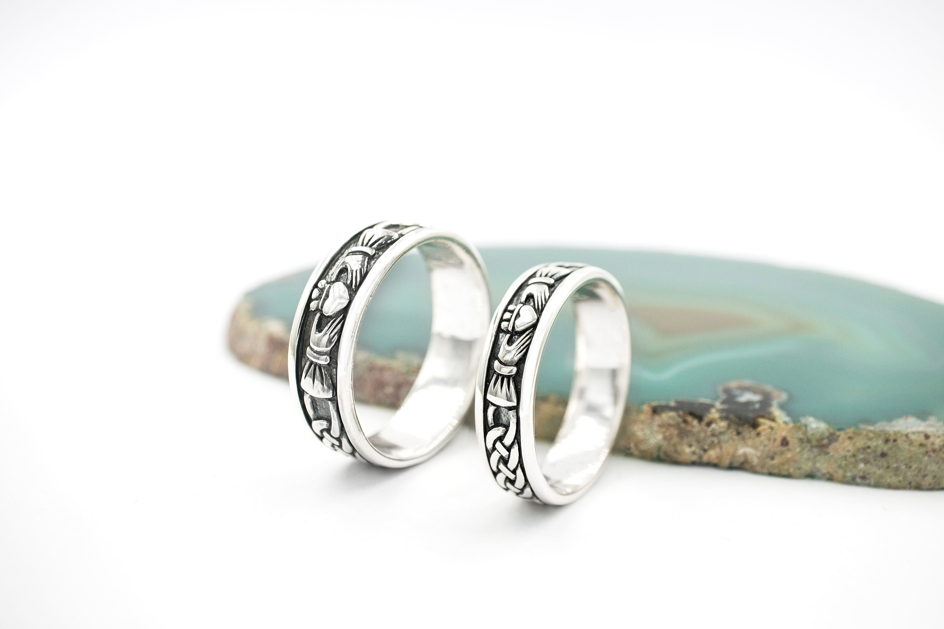 Real Sterling Silver Celtic Knot Wedding Ring With a Oxidized Finish For Men