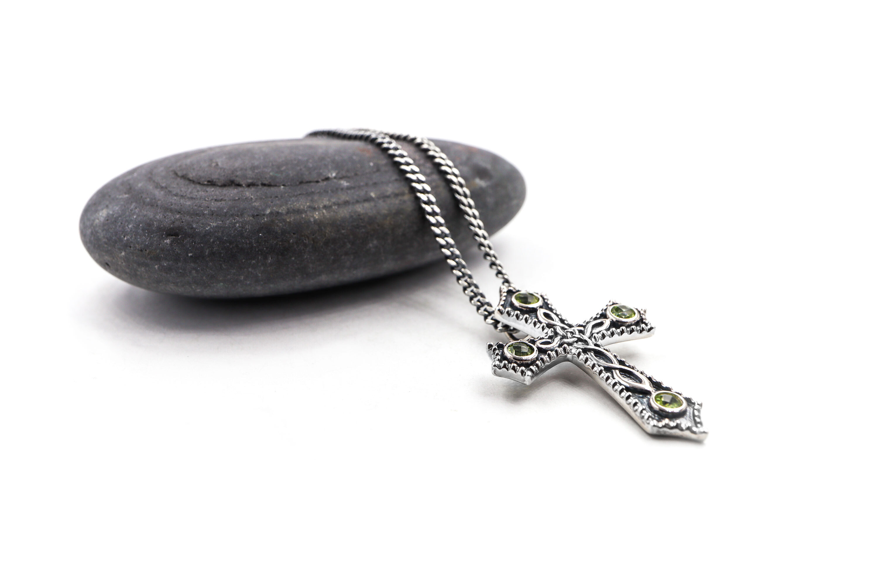 Striking Sterling Silver Celtic Cross & Celtic Knot Necklace