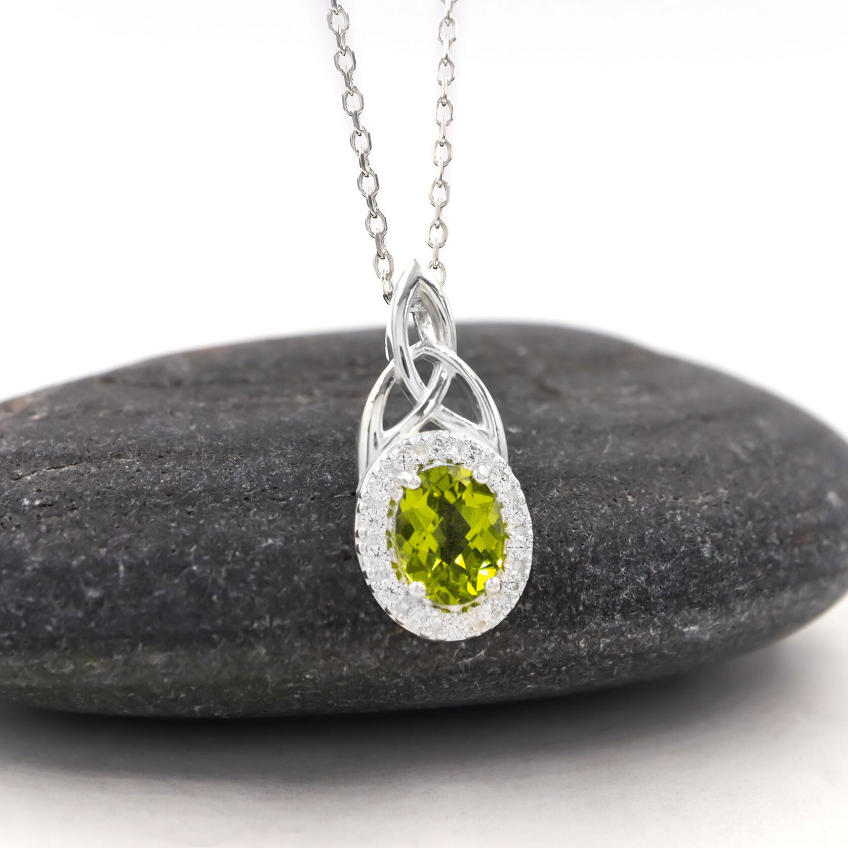 Halo Trinity Knot Necklace