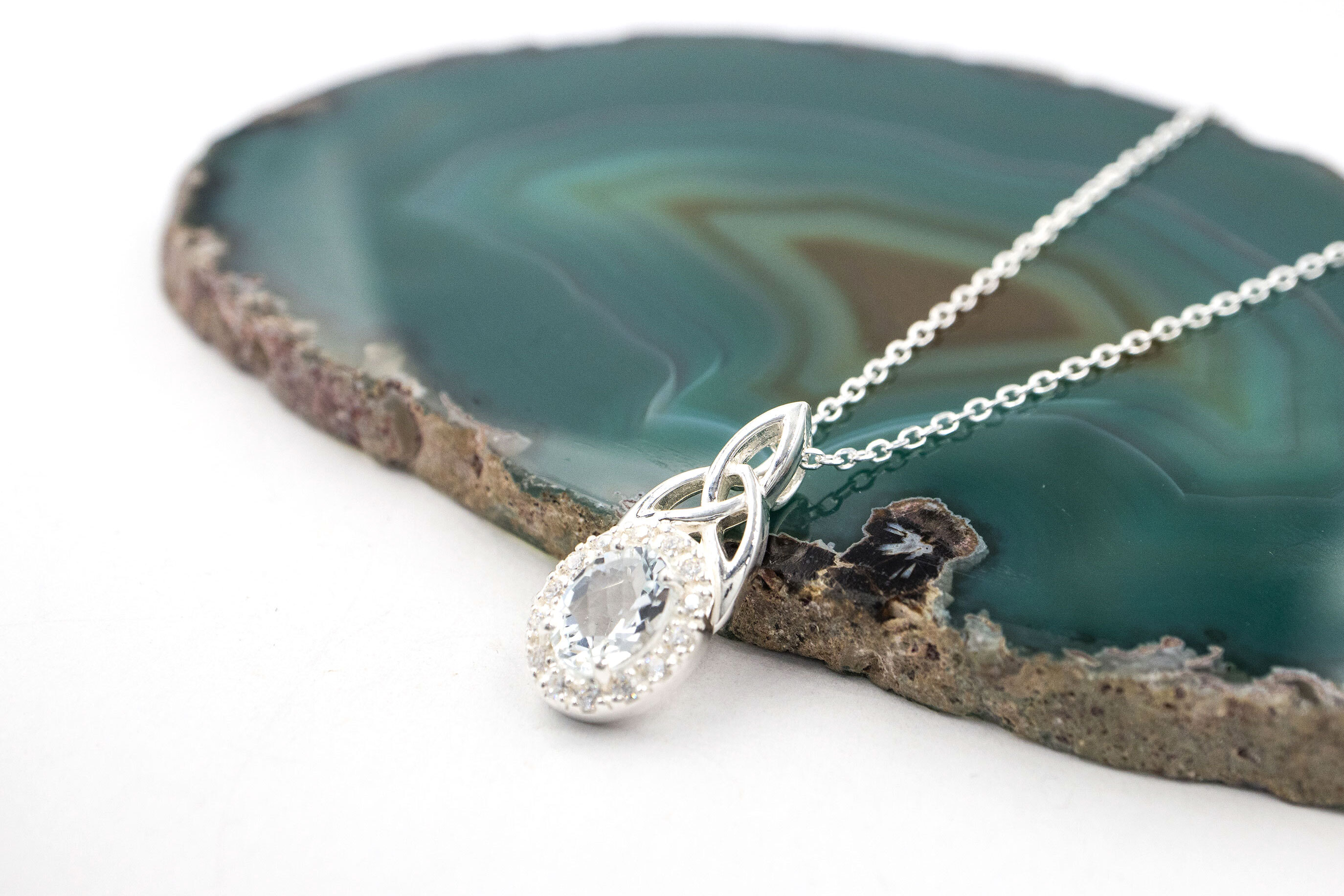 Gorgeous Sterling Silver Trinity Knot Necklace For Women