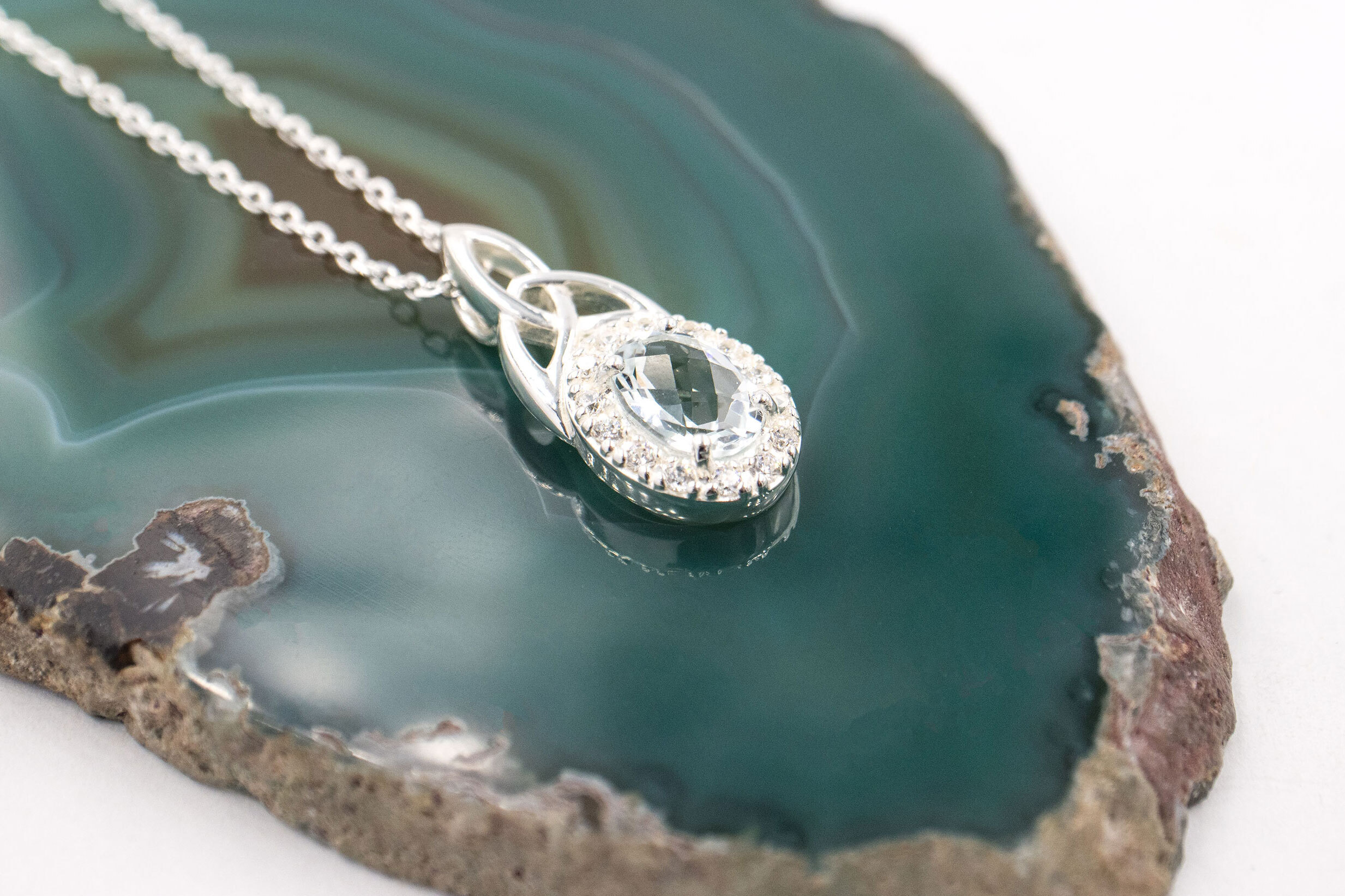 Womens Trinity Knot Necklace in Real Sterling Silver