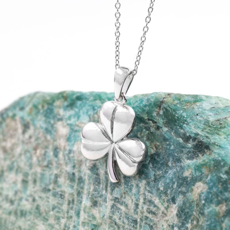 Silver Shamrock Necklace, From Ireland My Irish Jeweler