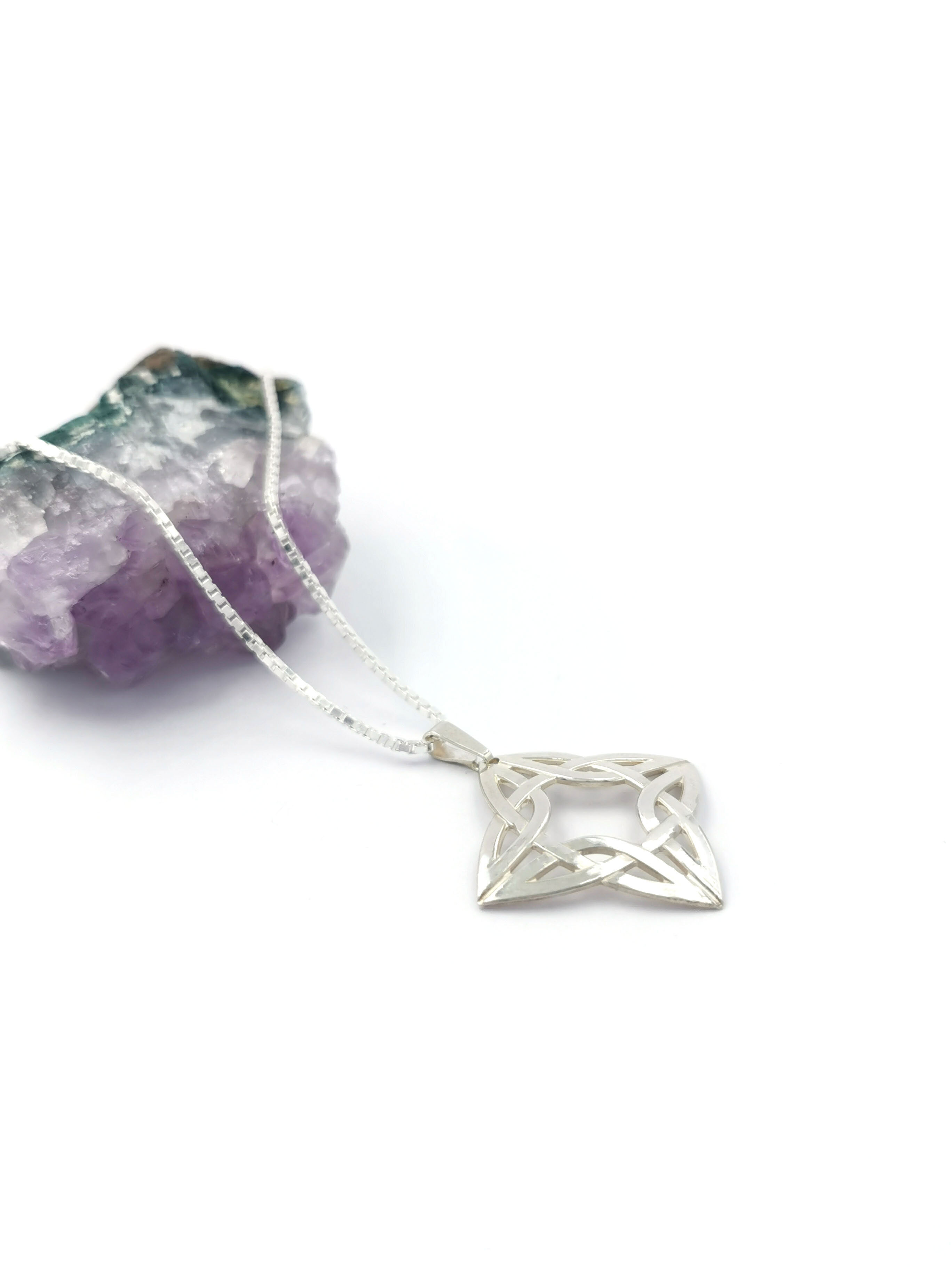 Small Attractive Sterling Silver Celtic Knot Necklace For Women