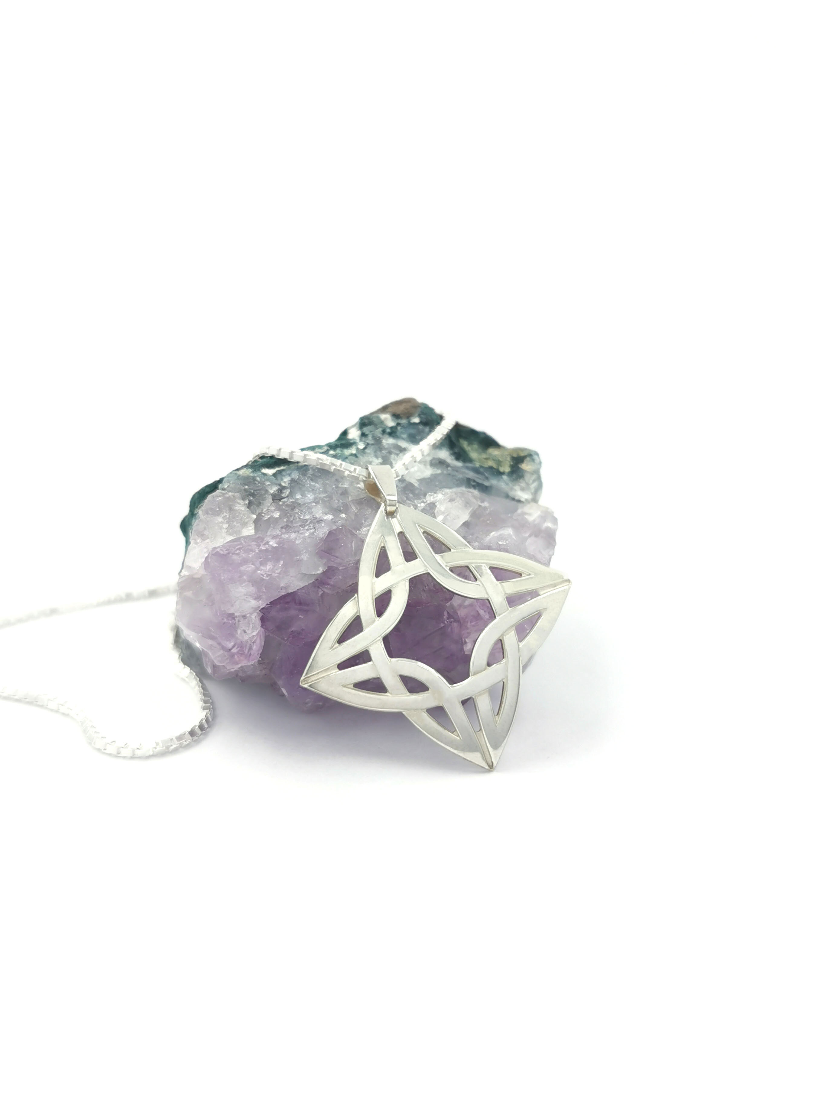 Womens Small Sterling Silver Celtic Knot Necklace