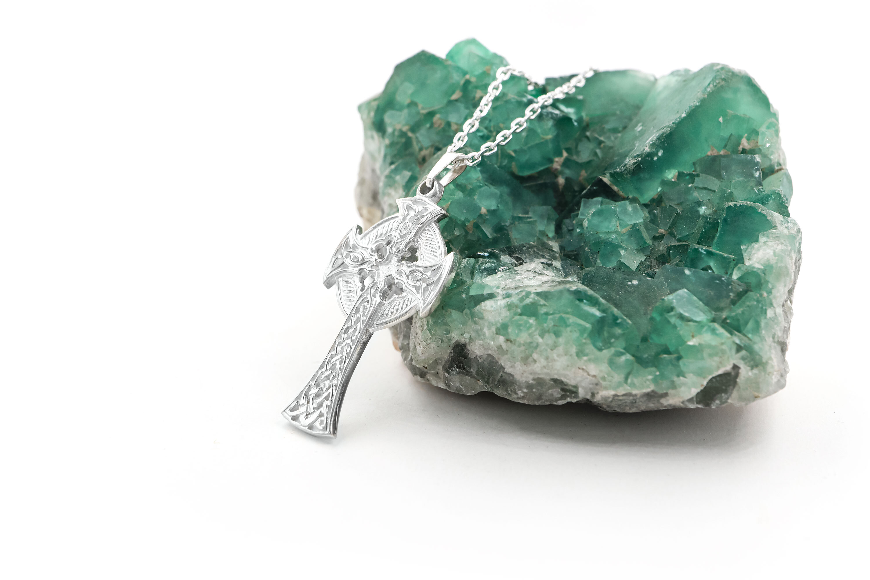 Celtic Cross Necklace in Sterling Silver