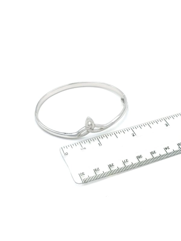 Womens Sterling Silver Trinity Knot & Celtic Knot Bracelet. Picture For Scale.