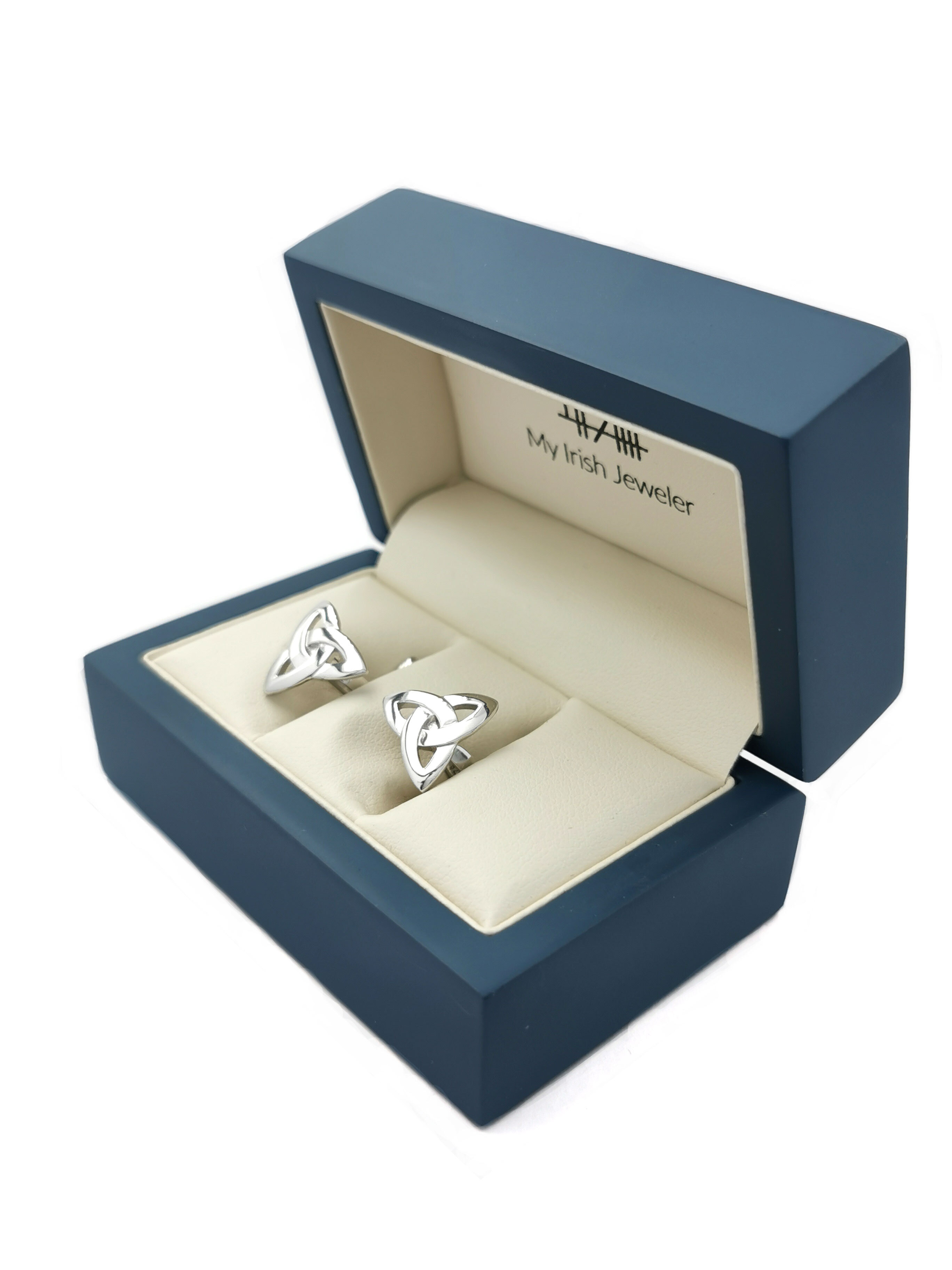 Mens Sterling Silver Celtic Knot & Trinity Knot Cufflinks. In Luxury Packaging.