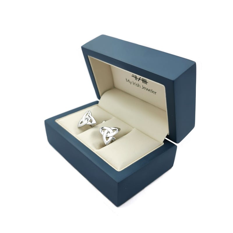 Mens Sterling Silver Celtic Knot & Trinity Knot Cufflinks. In Luxury Packaging.