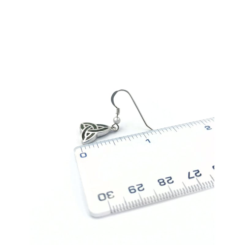 Womens Connemara Marble & Trinity Knot Gift Set in Sterling Silver. Picture For Scale.