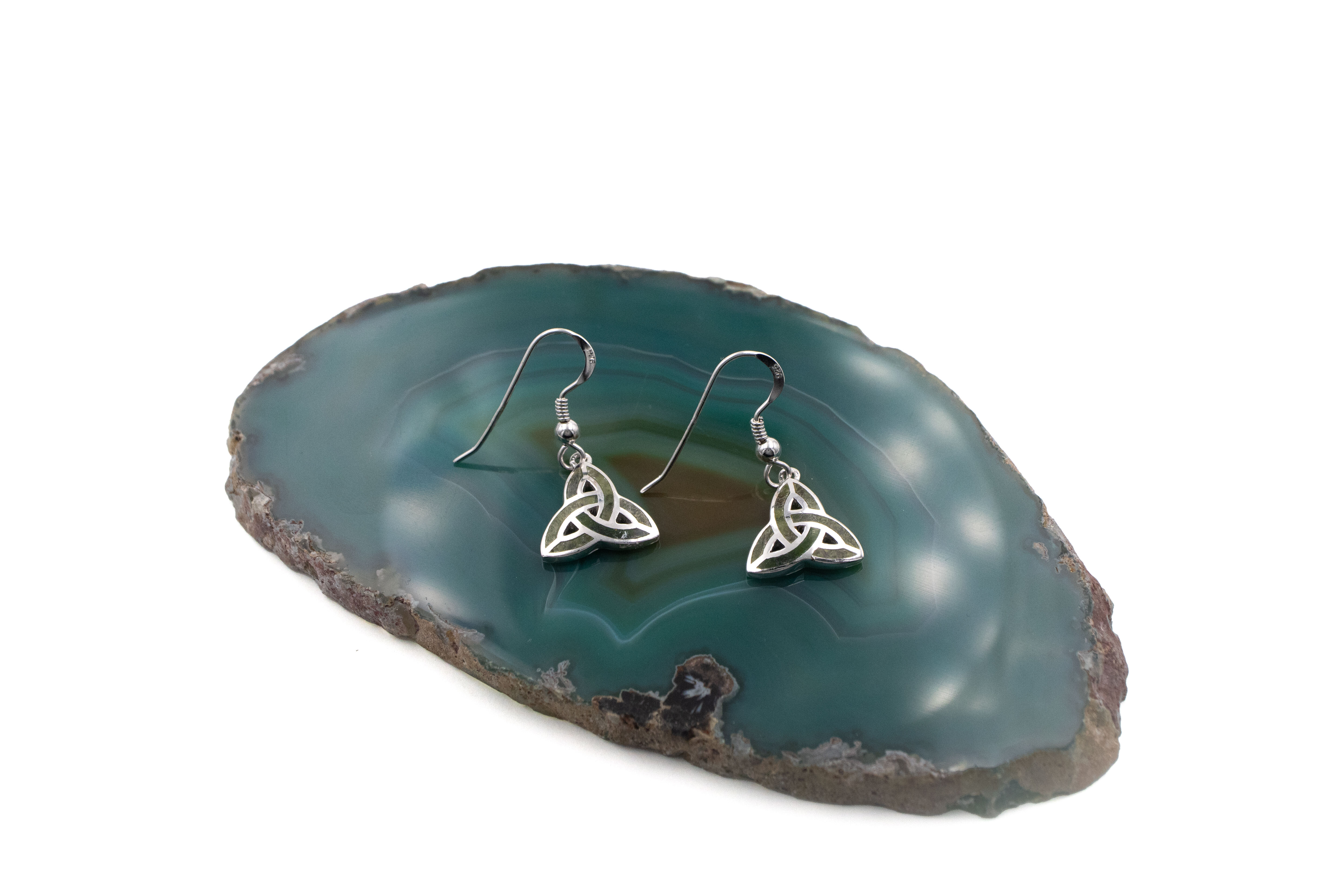 Irish Sterling Silver Trinity Knot Earrings For Women