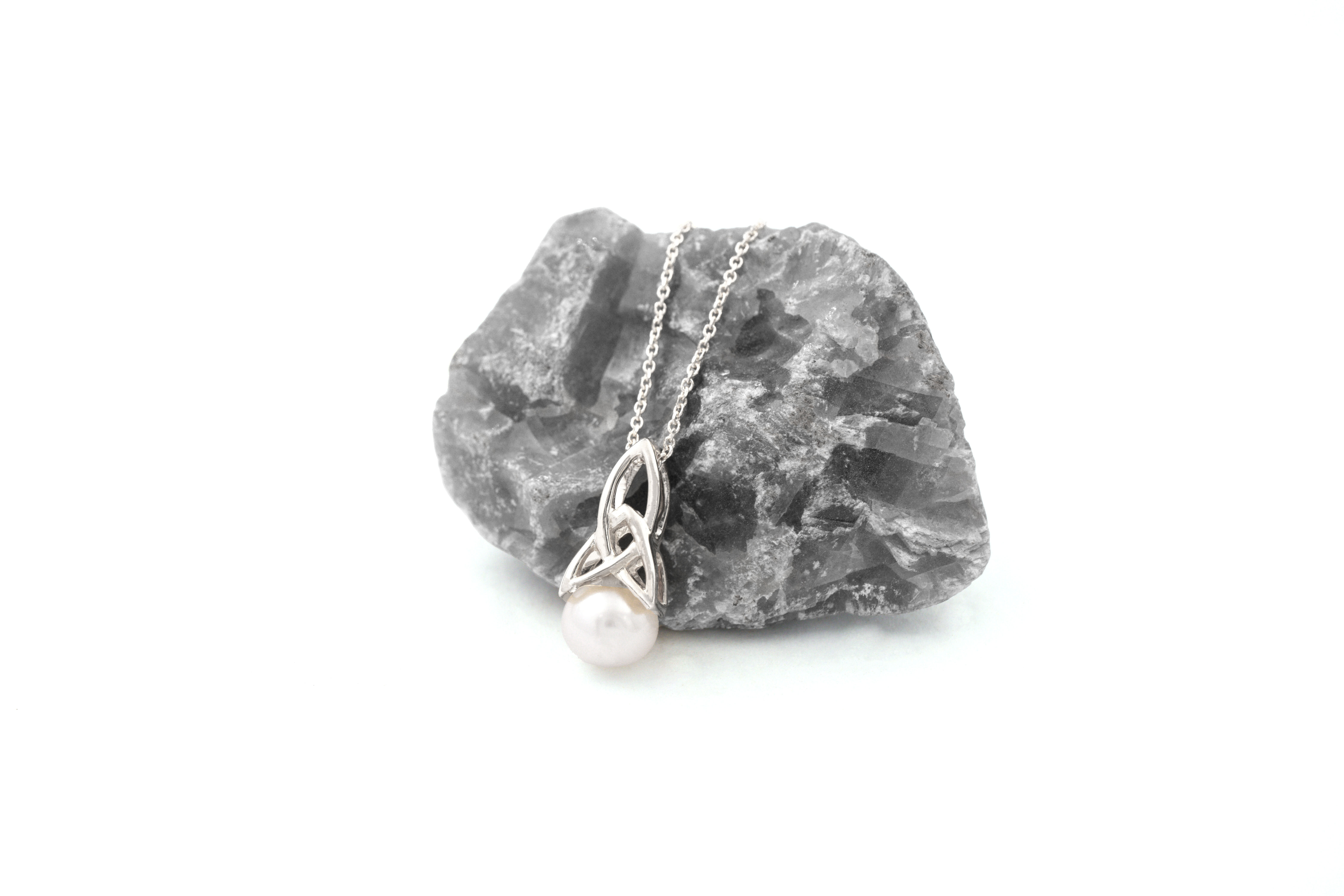 Genuine Sterling Silver Trinity Knot Necklace For Women