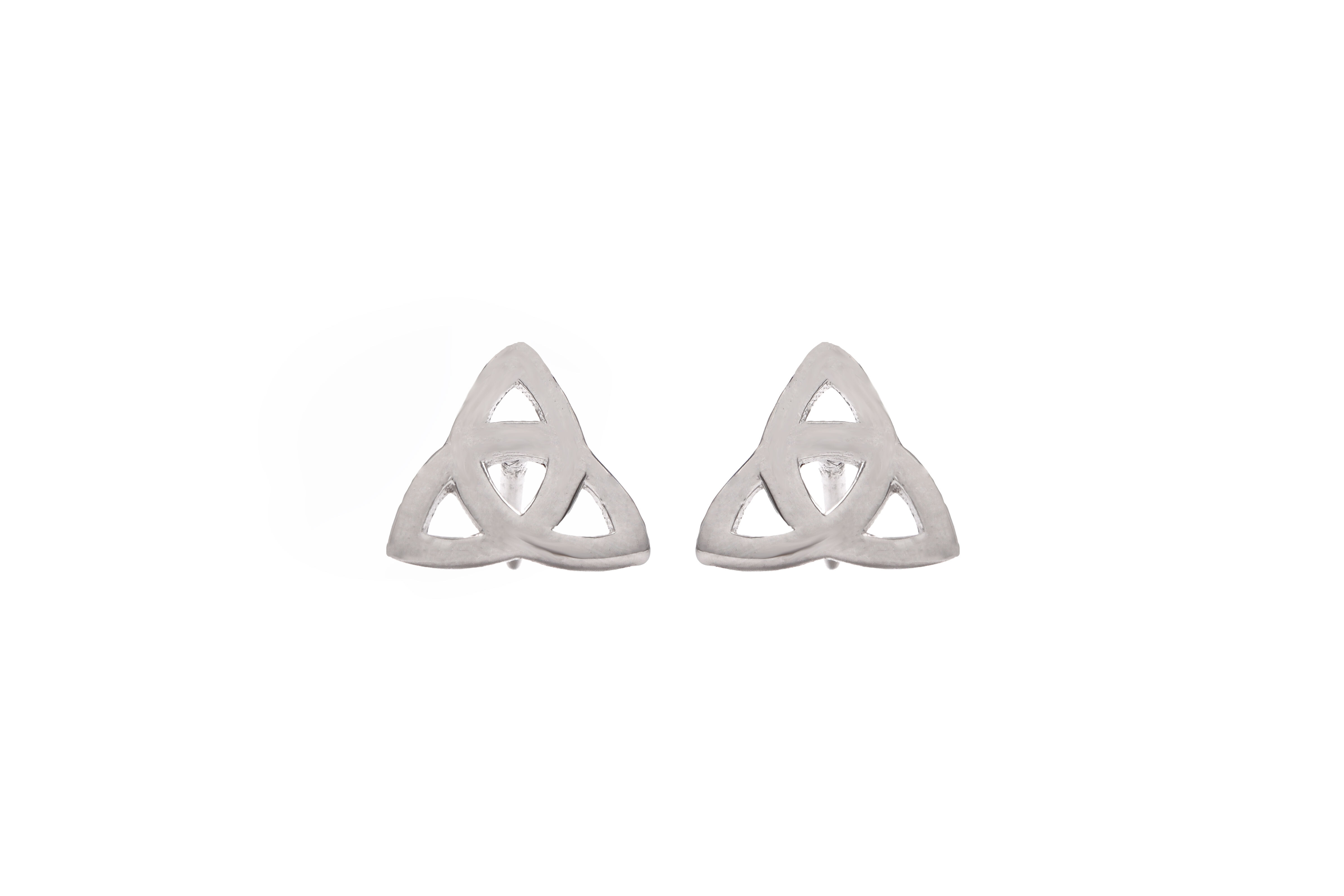 Silver Trinity knot studs Sku 1551 White background
