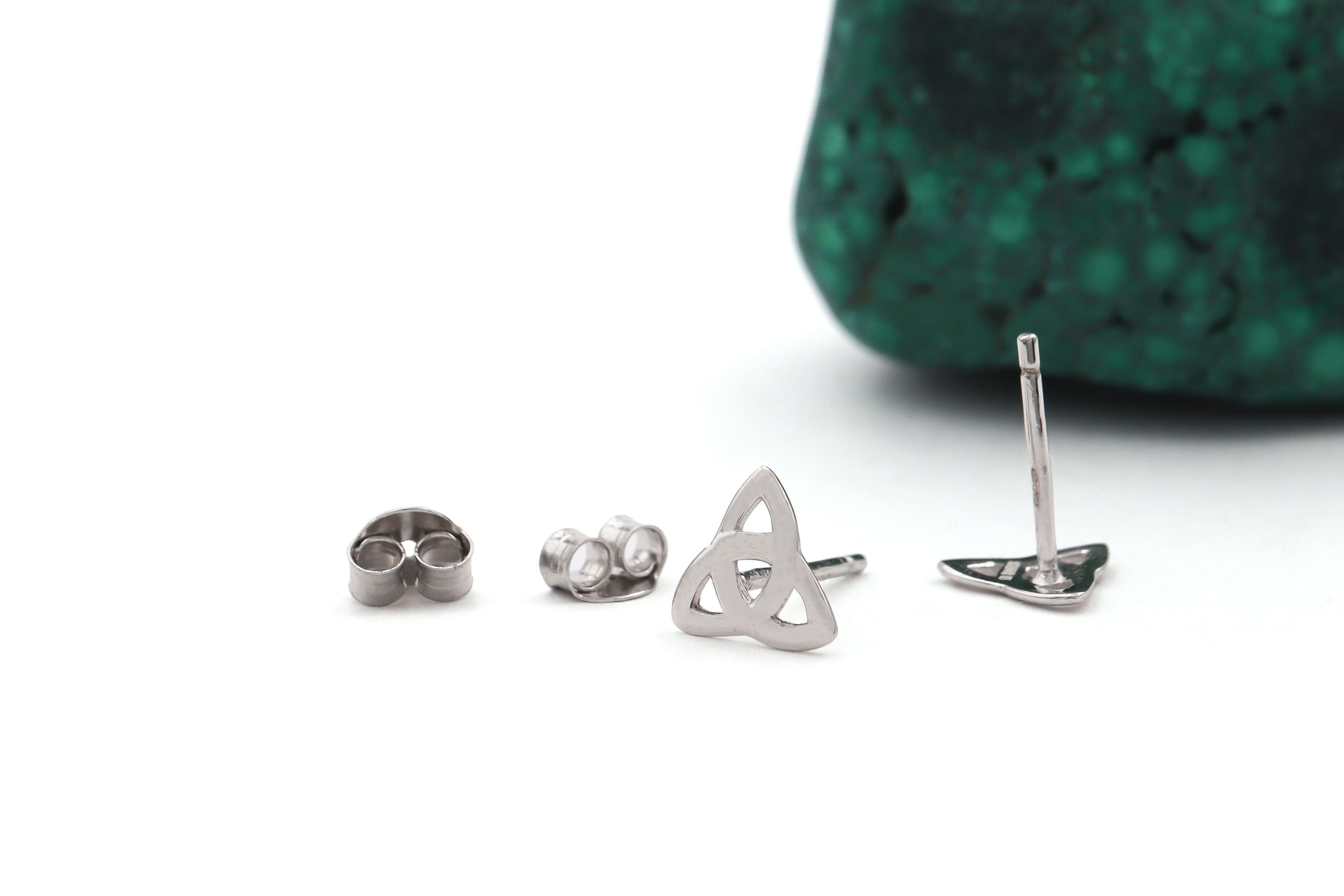Silver Trinity knot studs Sku 1551 back