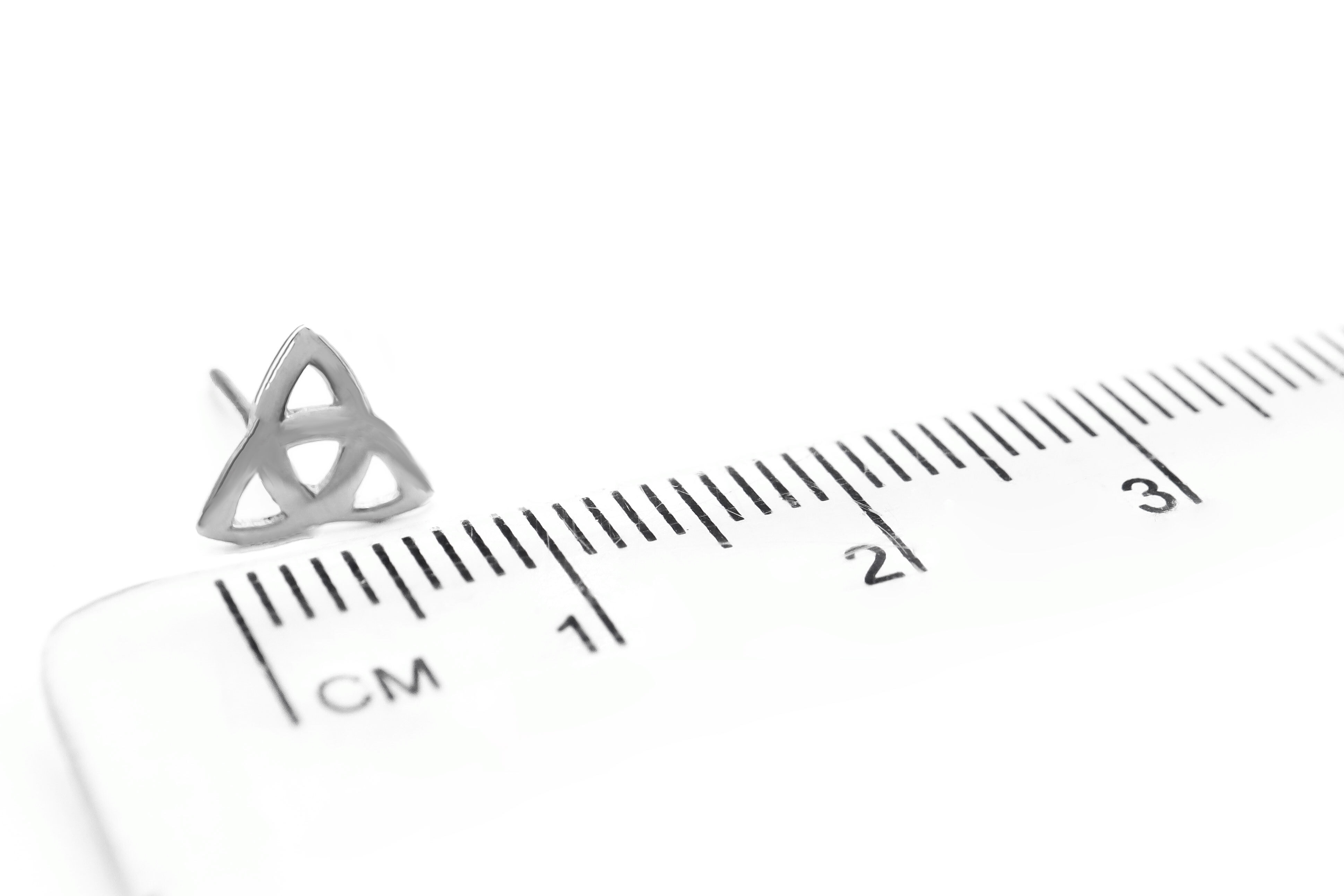 Silver Trinity knot studs Sku 1551 scale
