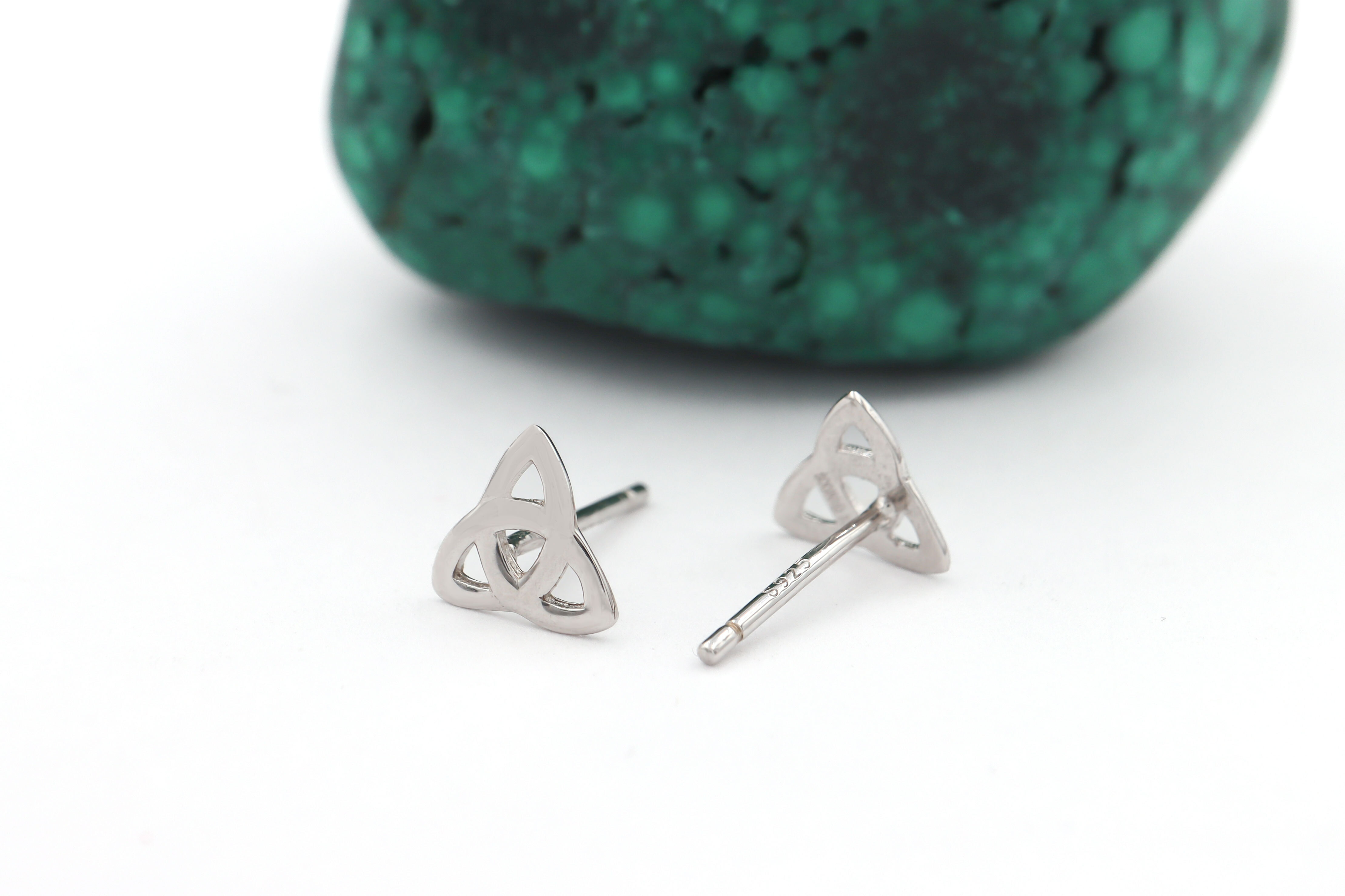 Silver Trinity knot studs Sku 1551 side 2
