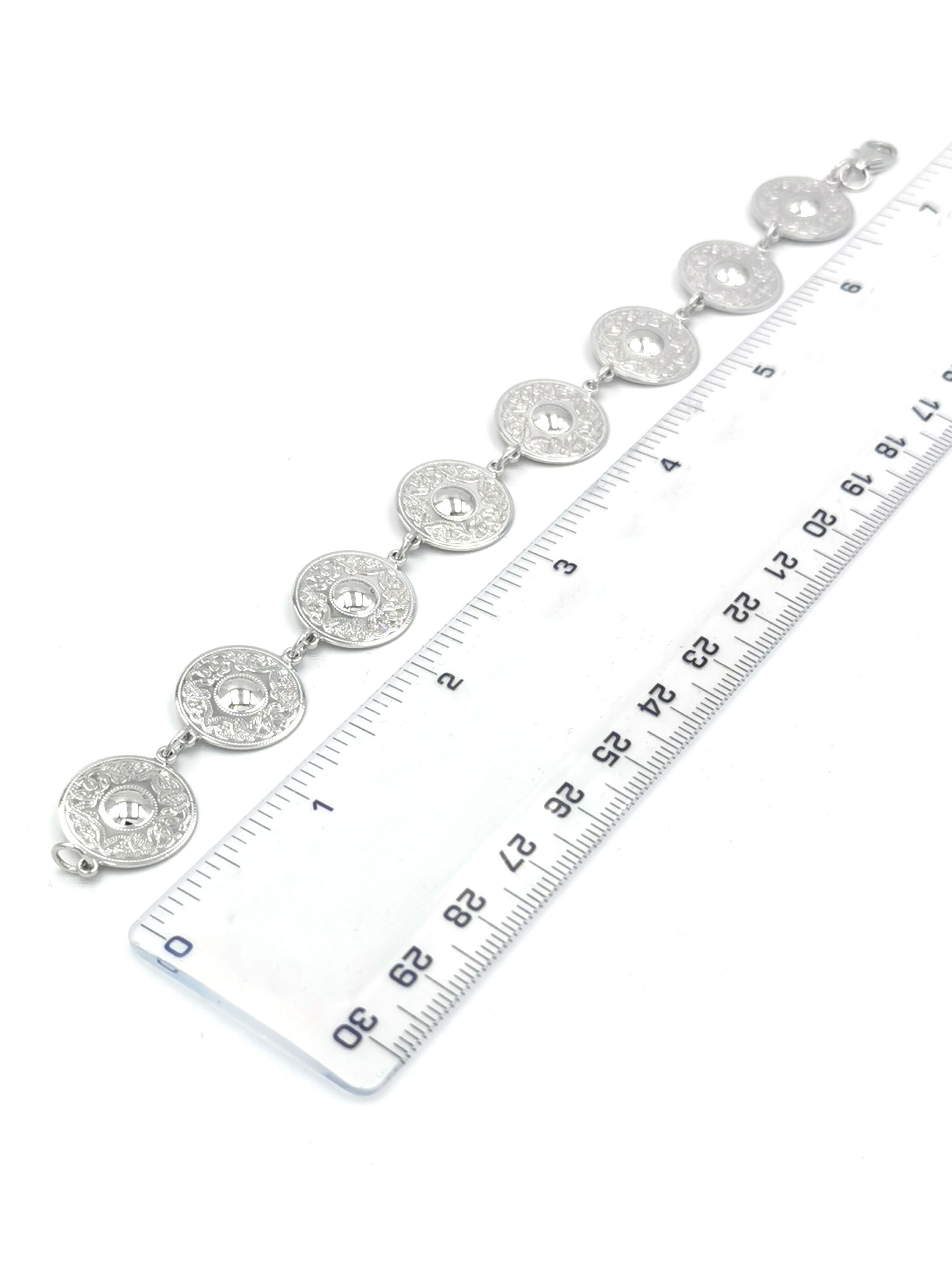 Striking Sterling Silver Celtic Warrior & Celtic Knot Bracelet For Women. Picture For Scale.