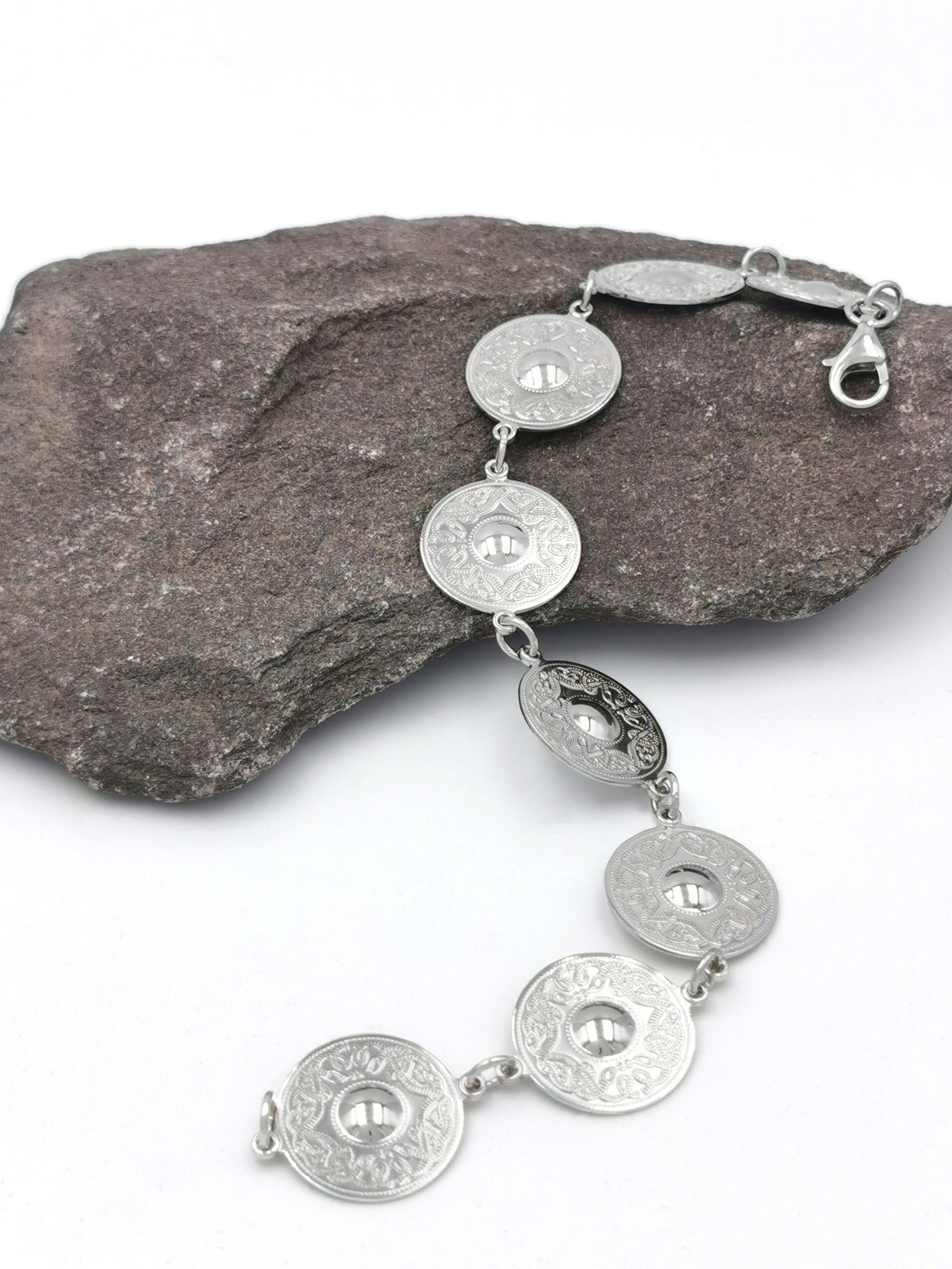 Large Striking Sterling Silver Celtic Warrior Bracelet For Women