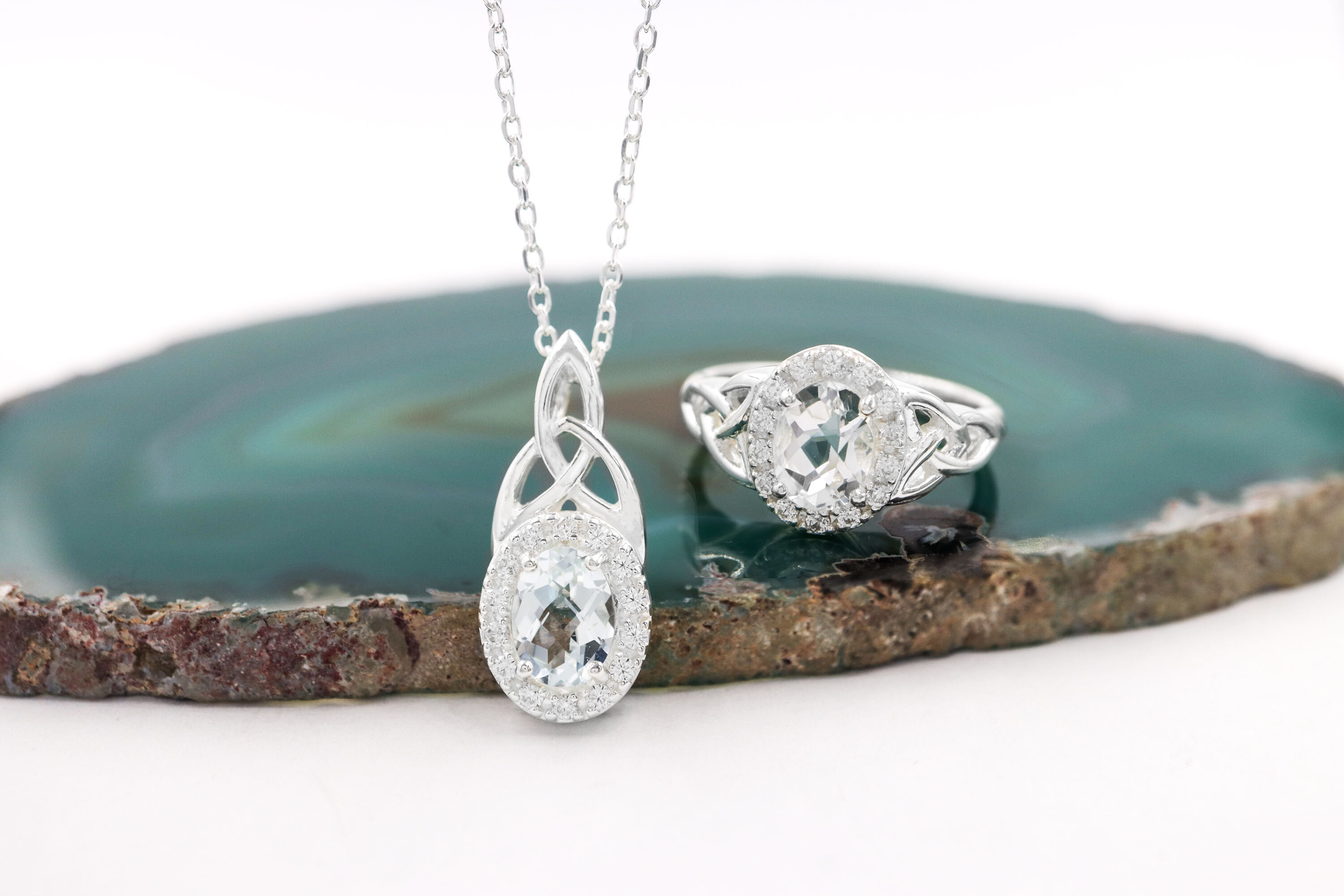 Striking Sterling Silver Trinity Knot Gift Set For Women