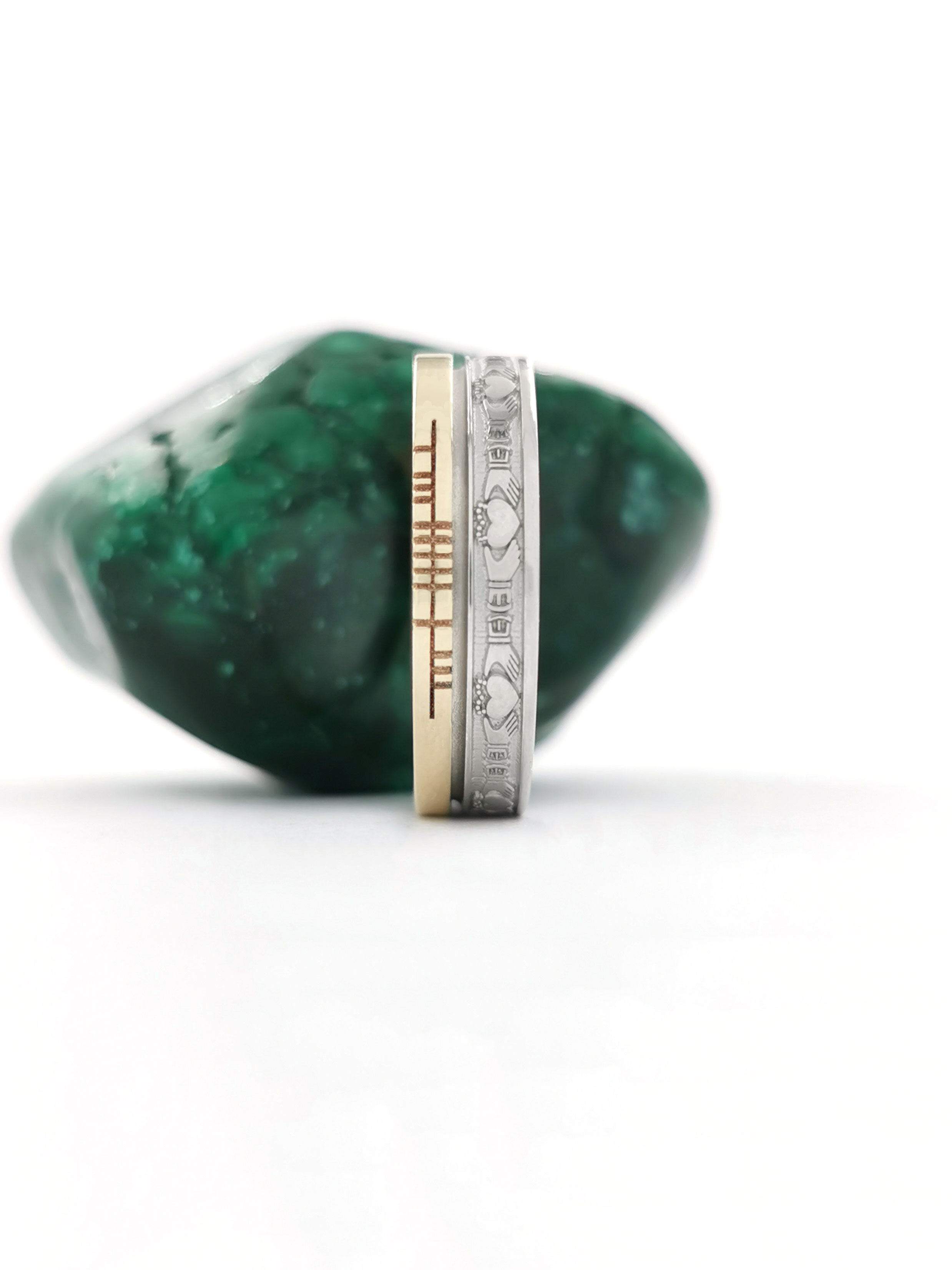 Florentine White Gold & Yellow Gold Ogham 7.3mm Ring