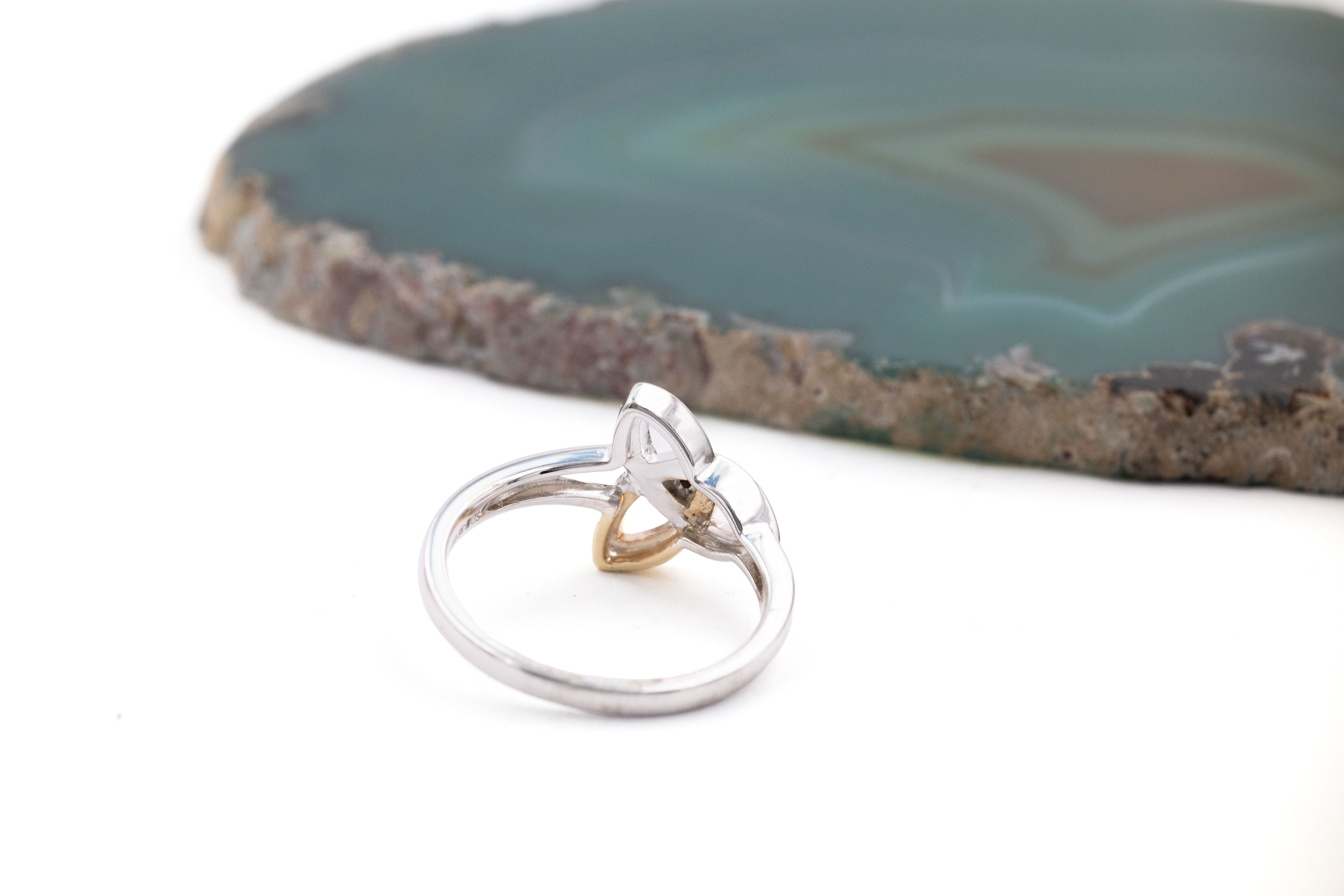 Genuine Sterling Silver Trinity Knot Ring For Women. Picture Of The Back.