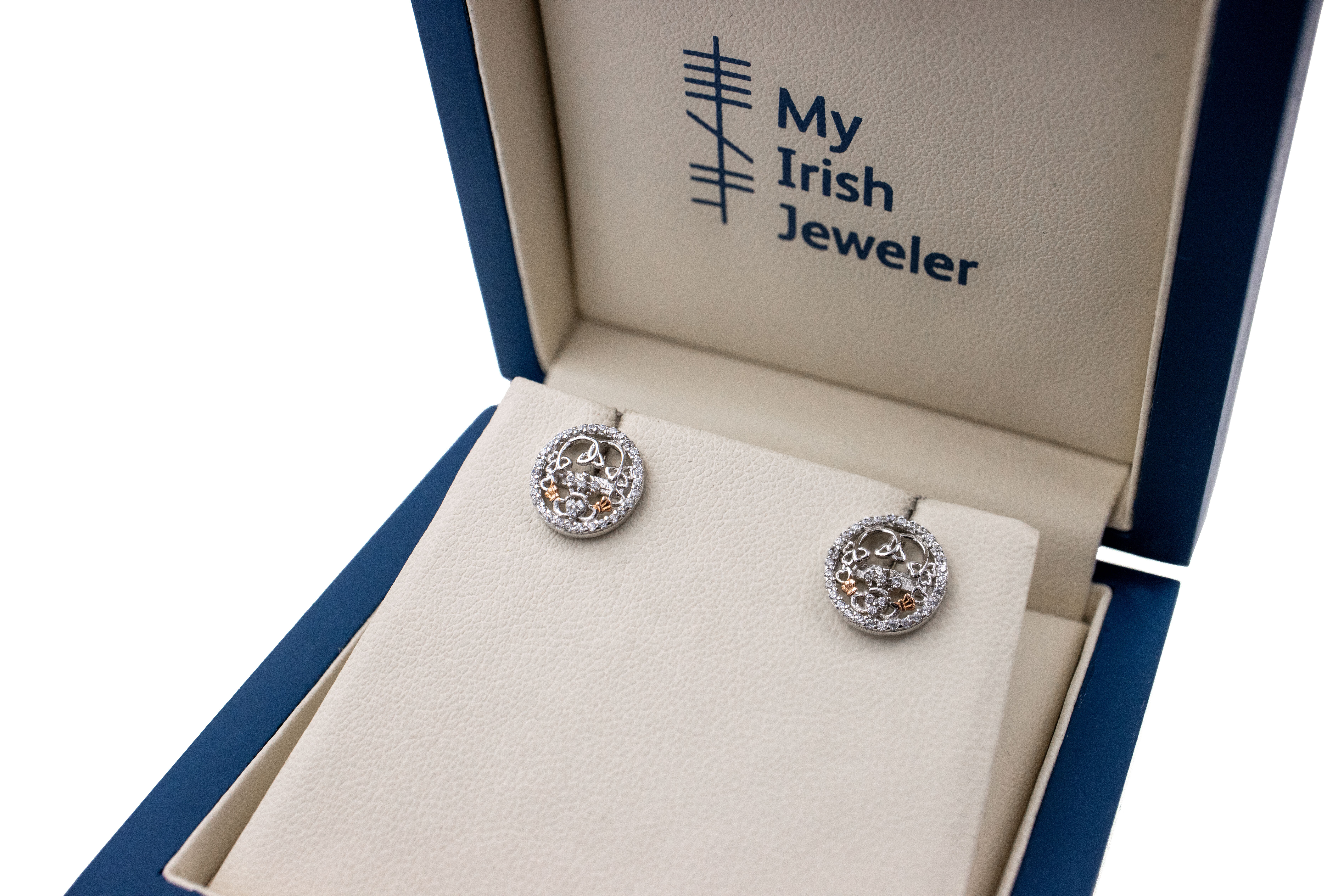 Womens Polished Sterling Silver Claddagh Gift Set. In Luxury Packaging.